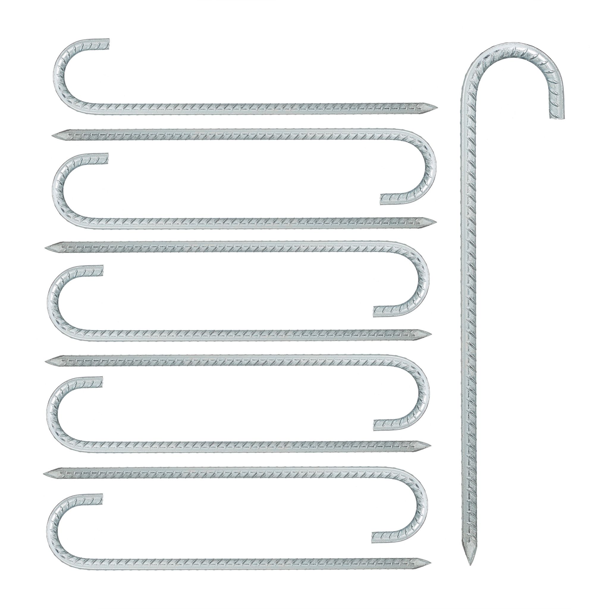 Bodenanker XL 10er-Set Silber