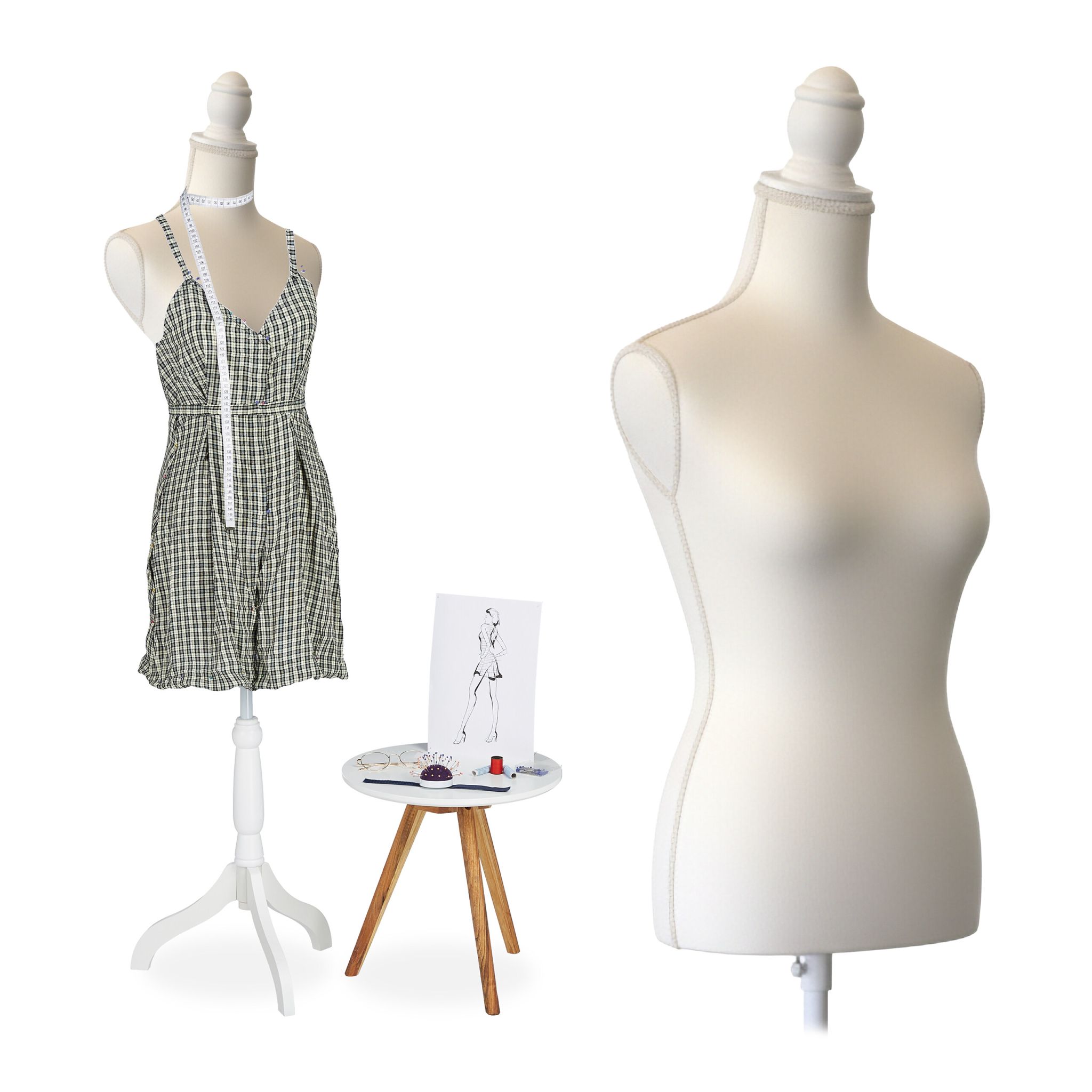 Weibliche Schneiderpuppe 36/38 Weiss