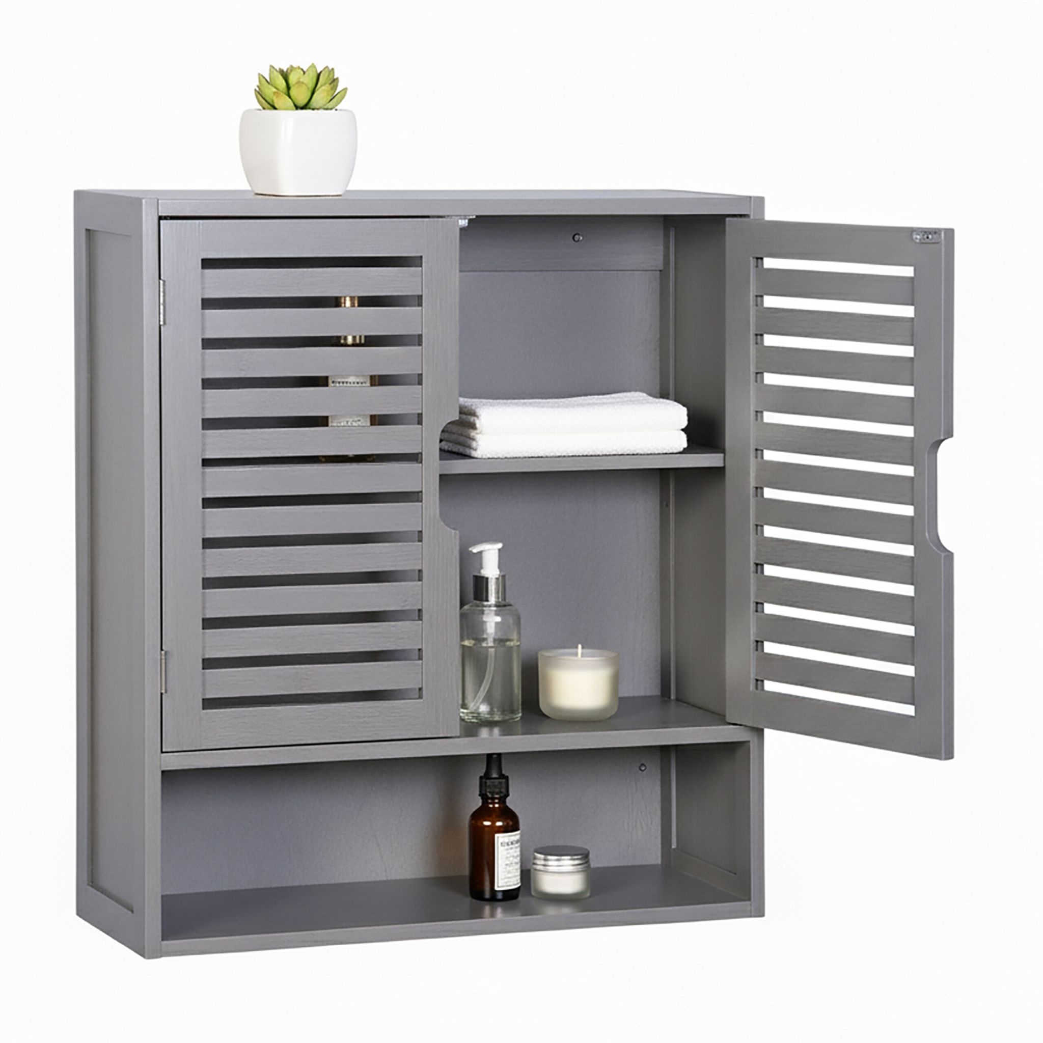 Hängeschrank Bad Grau
