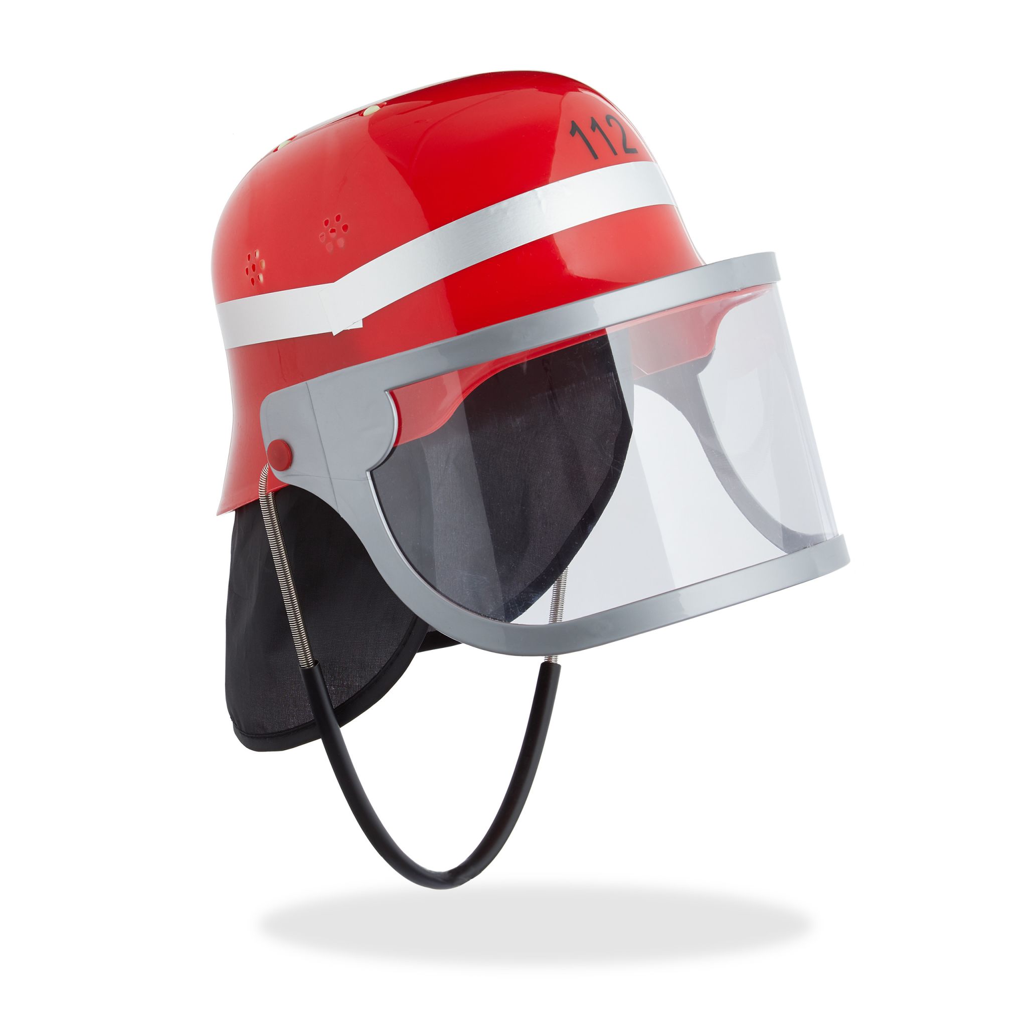 Feuerwehrhelm Kinder Rot-Schwarz-Silber