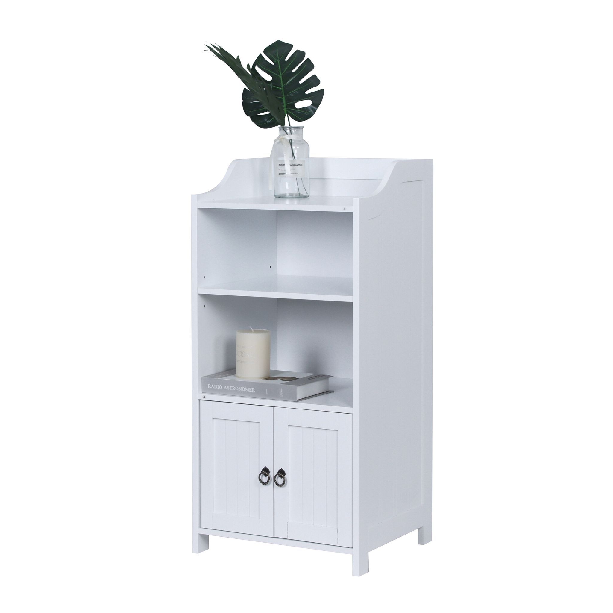 Badezimmerschrank 4 Fächer & Türfach Weiss
