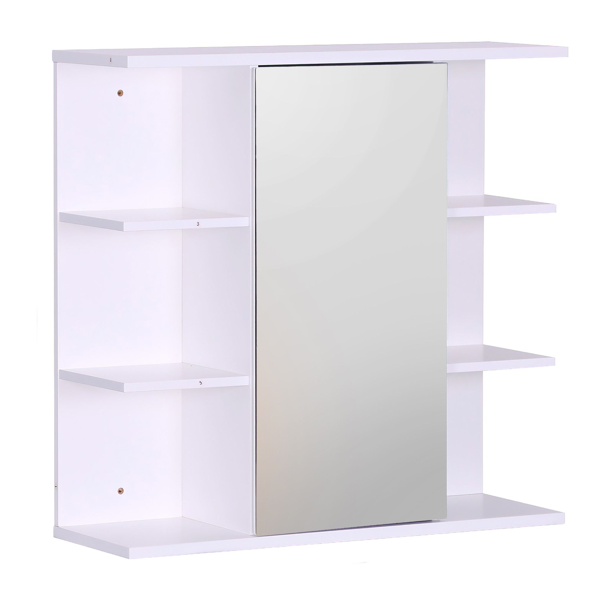 Spiegelschrank mit 8 Ablagen Weiss