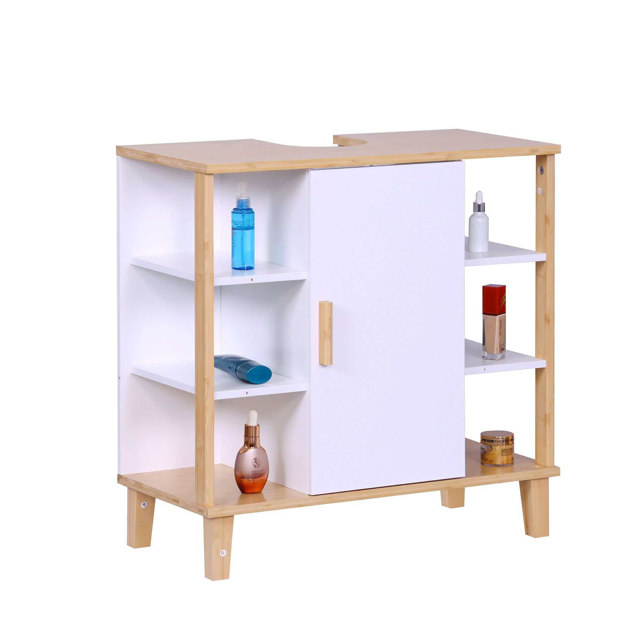Waschbeckenunterschrank Tür & Ablagen Weiss