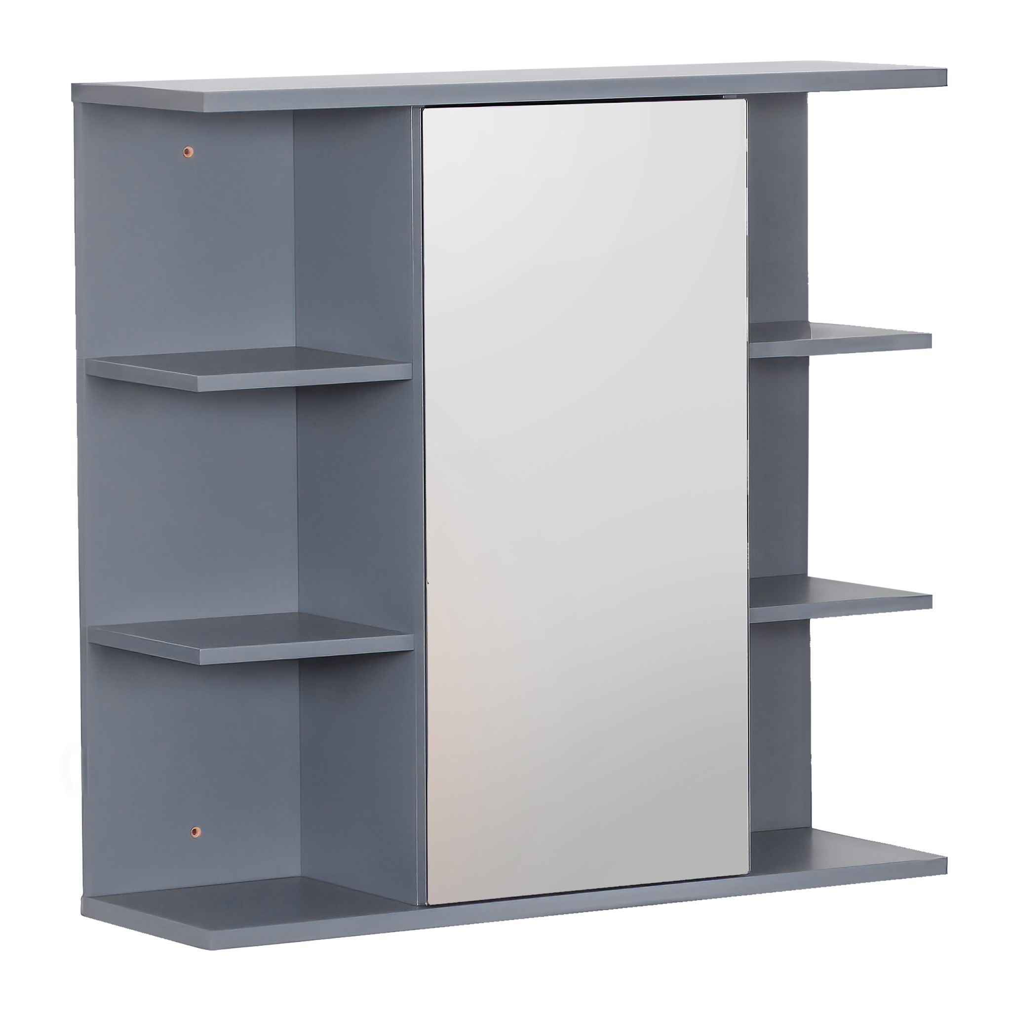 Spiegelschrank mit 8 Ablagen Grau