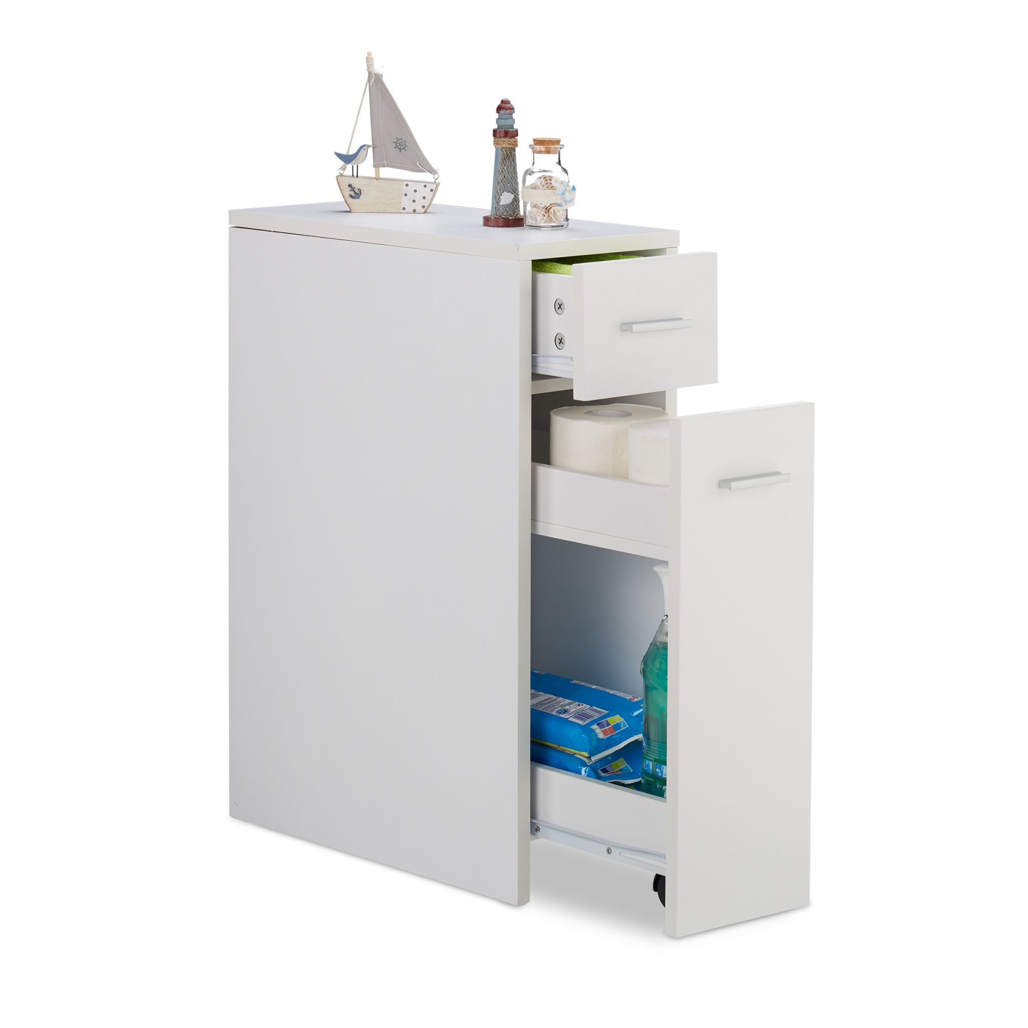 Nischenschrank Weiss-Silber