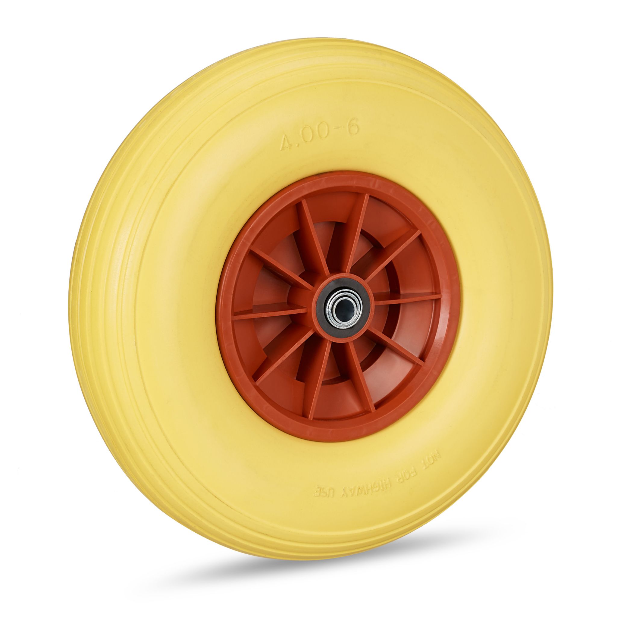 Schubkarrenrad Vollgummi 4.00-6 Gelb-Rot