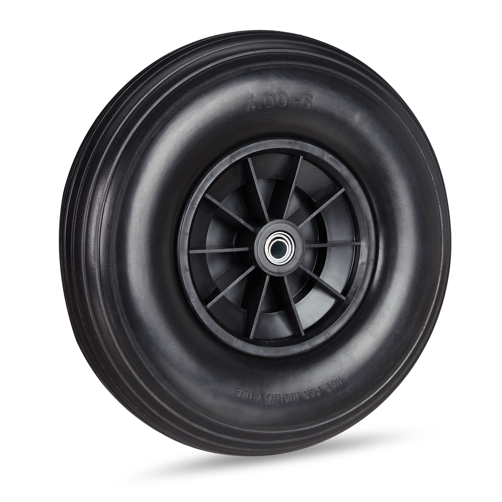 Schubkarrenrad Vollgummi 4.00-6 Schwarz