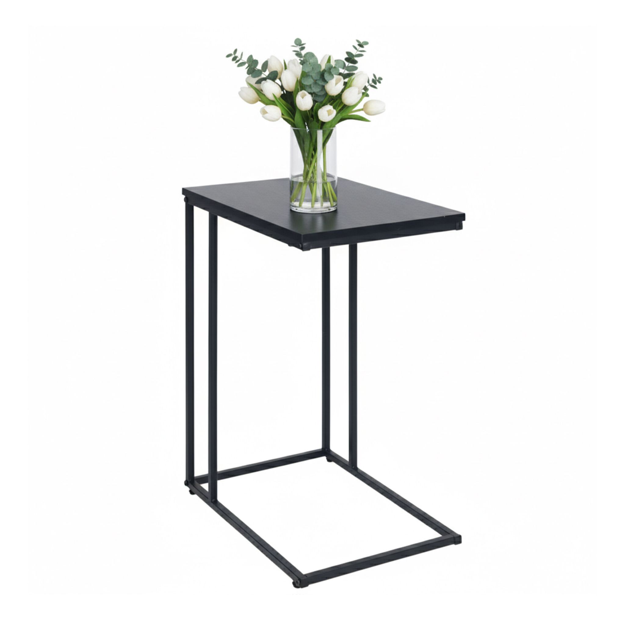 Beistelltisch in C-Form Schwarz