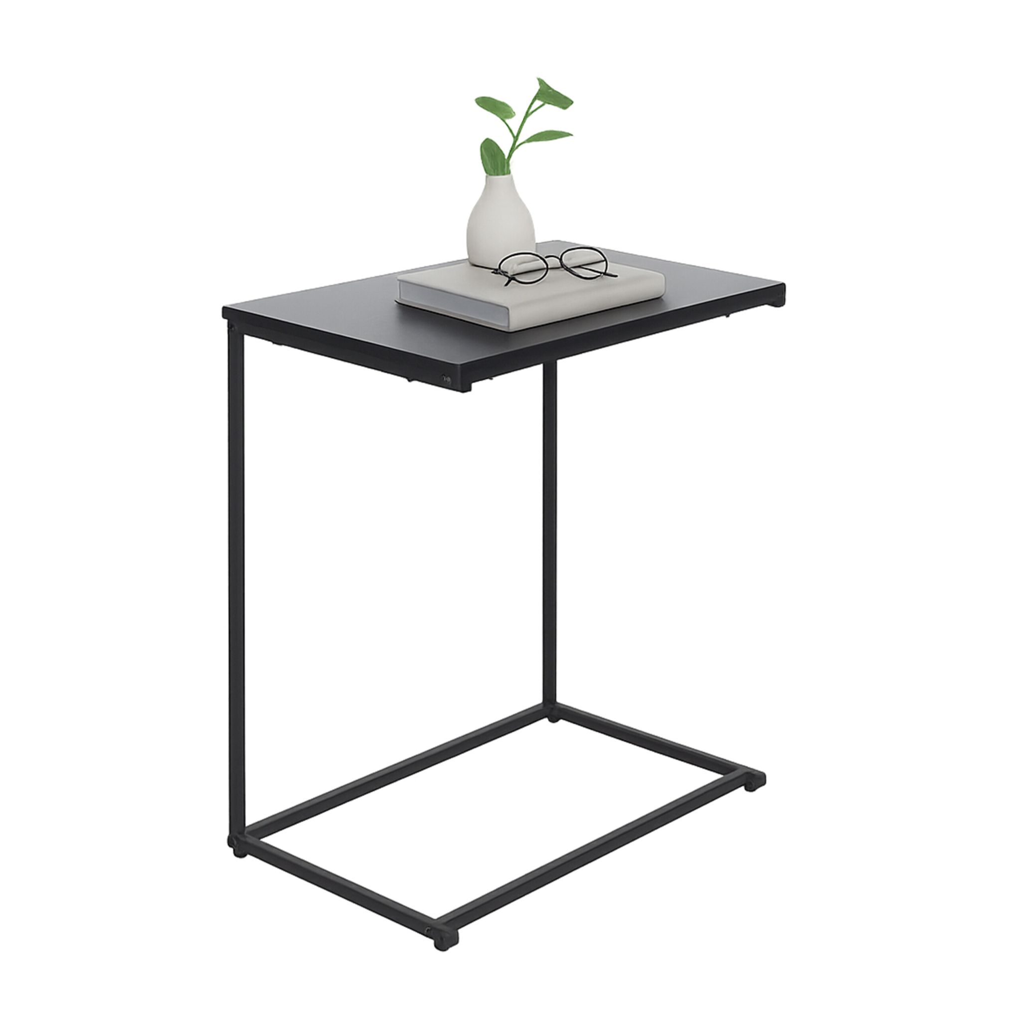 Beistelltisch in C-Form Schwarz