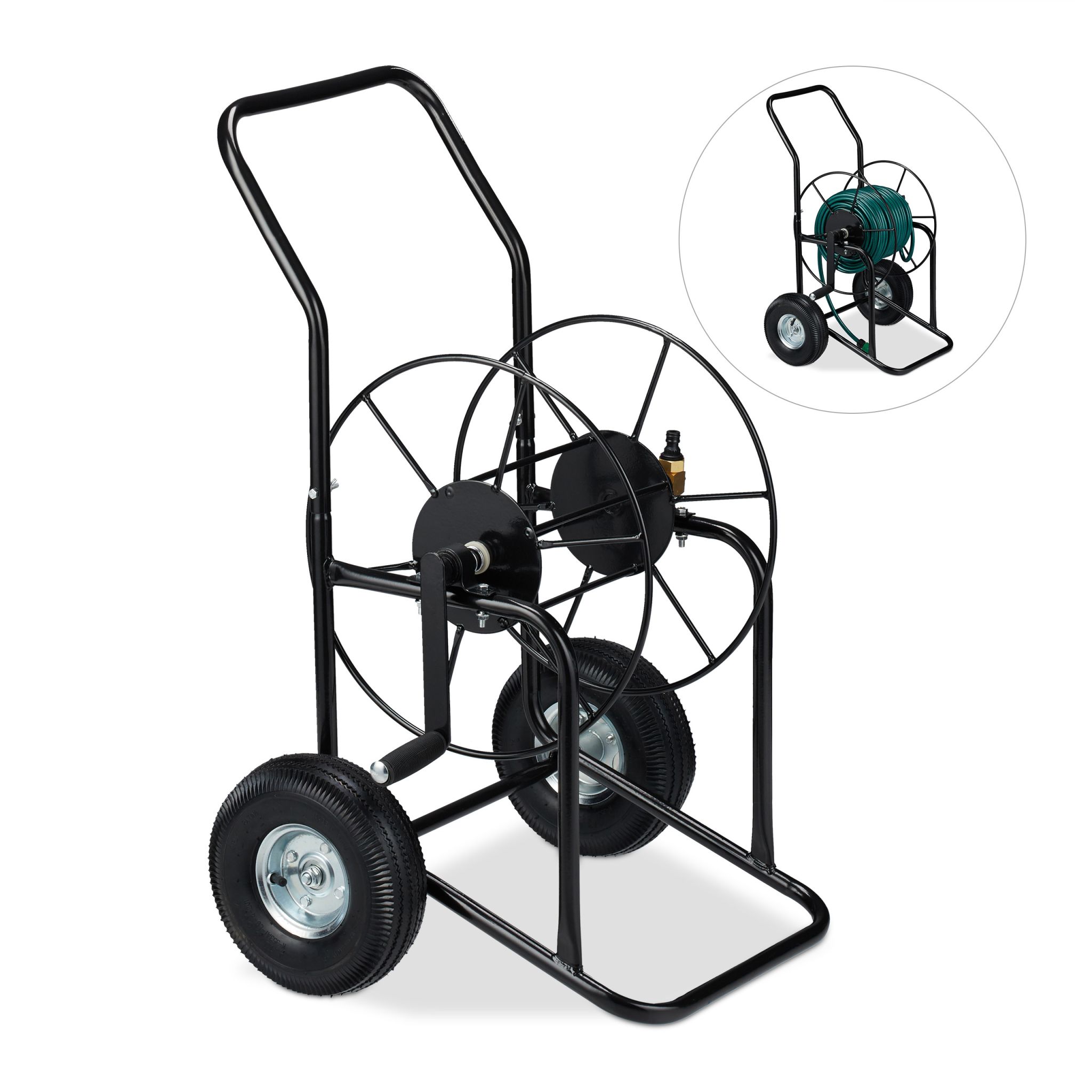 Schlauchwagen schwarz Schwarz-Silber