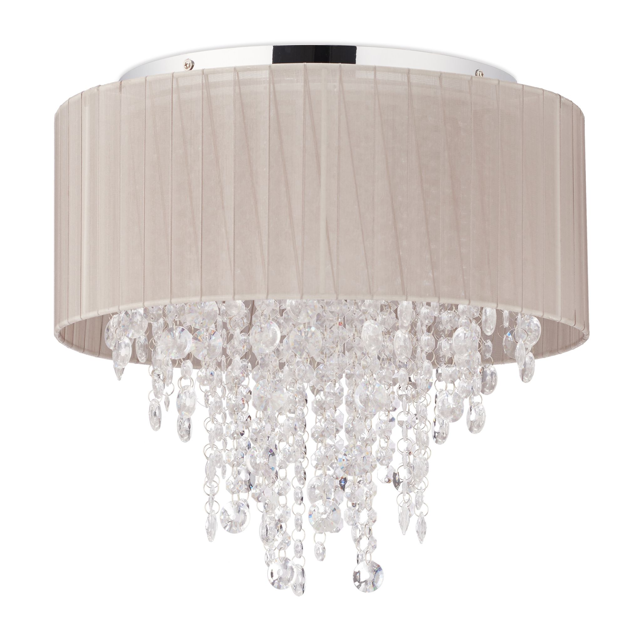 Deckenlampe Organza Kristall Silber-Transparent-Grau