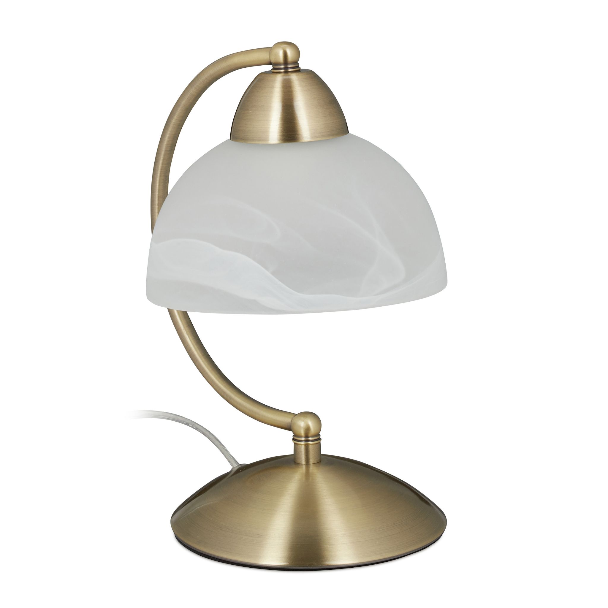 Tischlampe Touch Weissglas Weiss-Gold