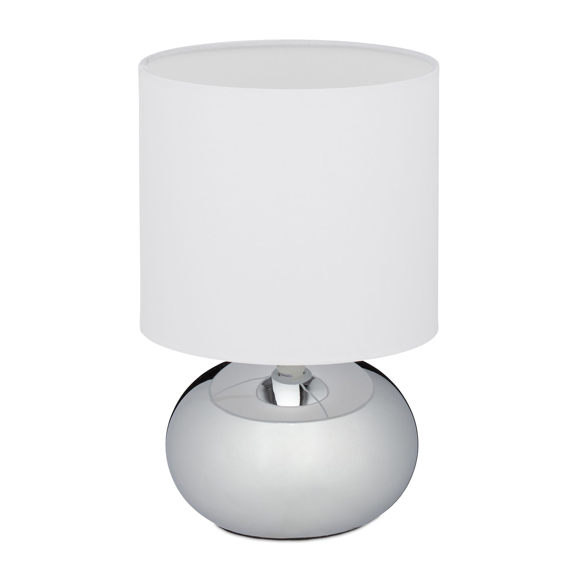 Nachttischlampe Touch Weiss-Silber