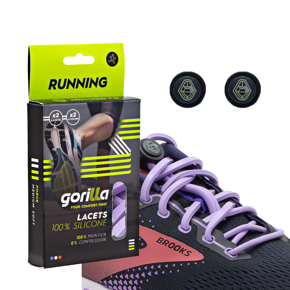 Elastische Schnürsenkel Flexibel Ohne Binden Silikon Running & Joggen Flieder