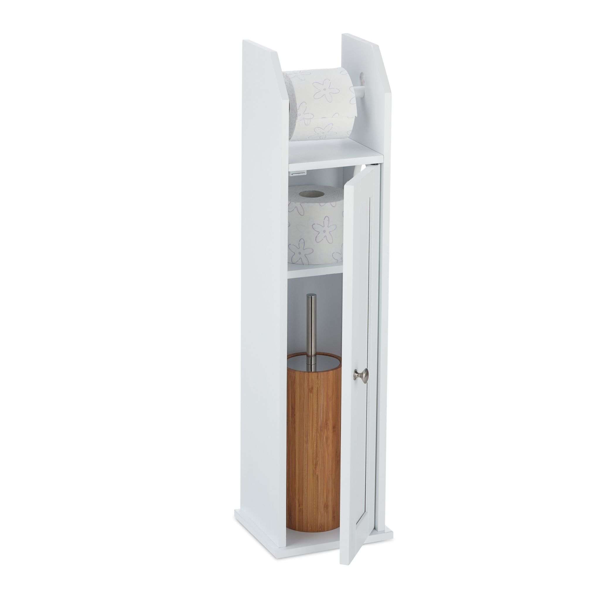 Stehender Toilettenpapierhalter Weiss