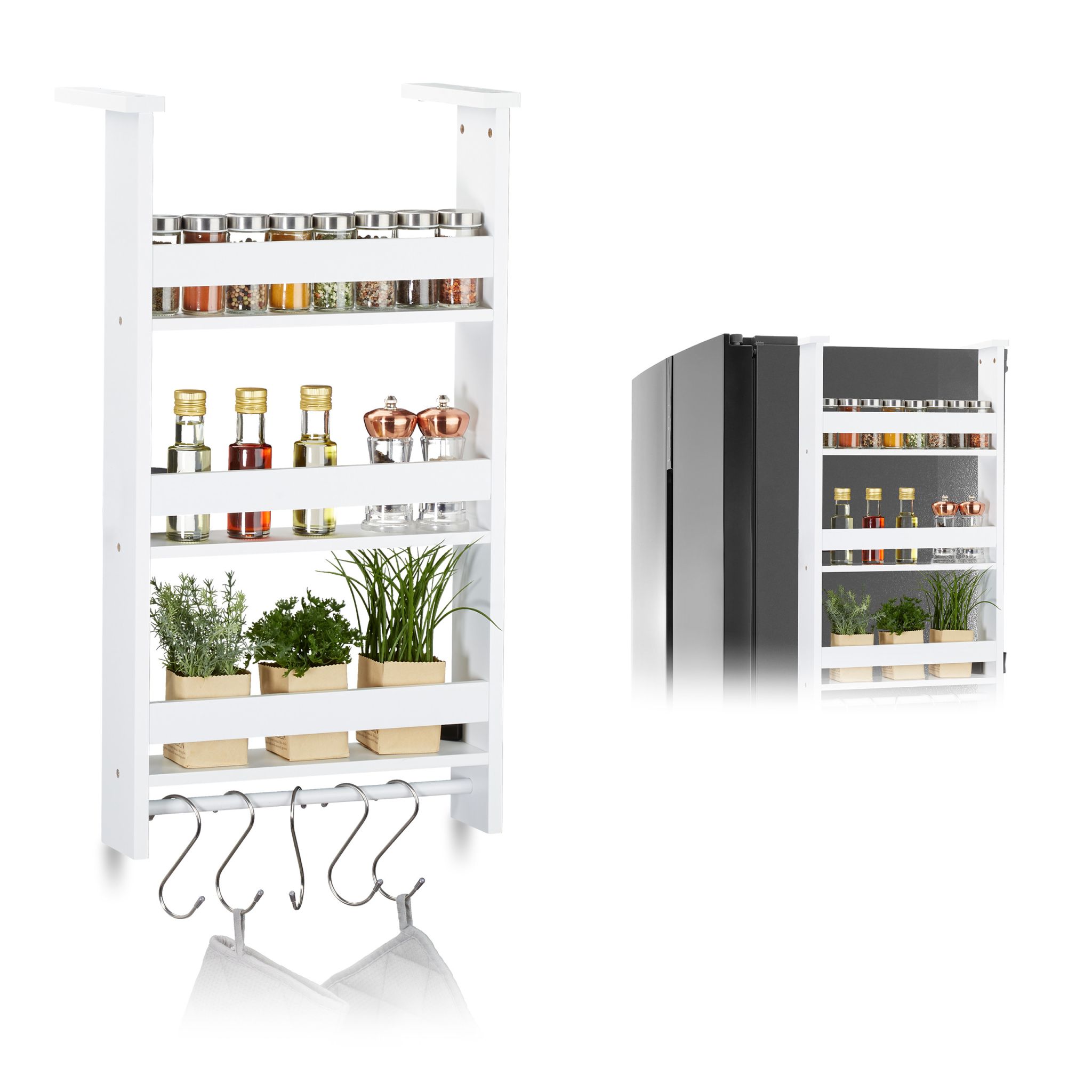 Hängeregal für Kühlschrank Weiss-Silber