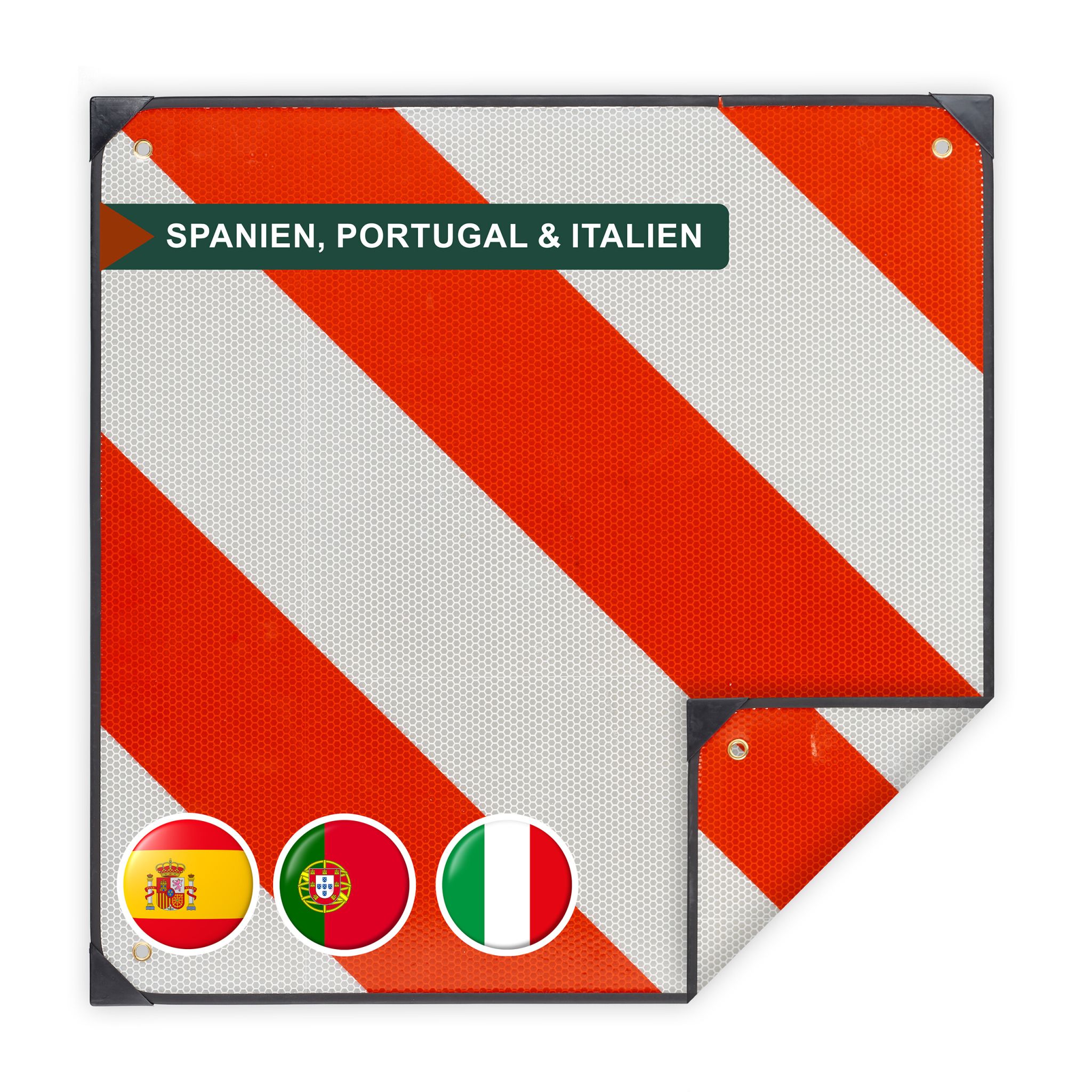 Warntafel Italien Spanien Portugal Weiss-Rot