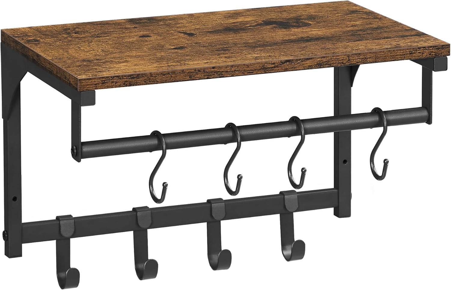 Wandgarderobe mit Regal rustikales Braun