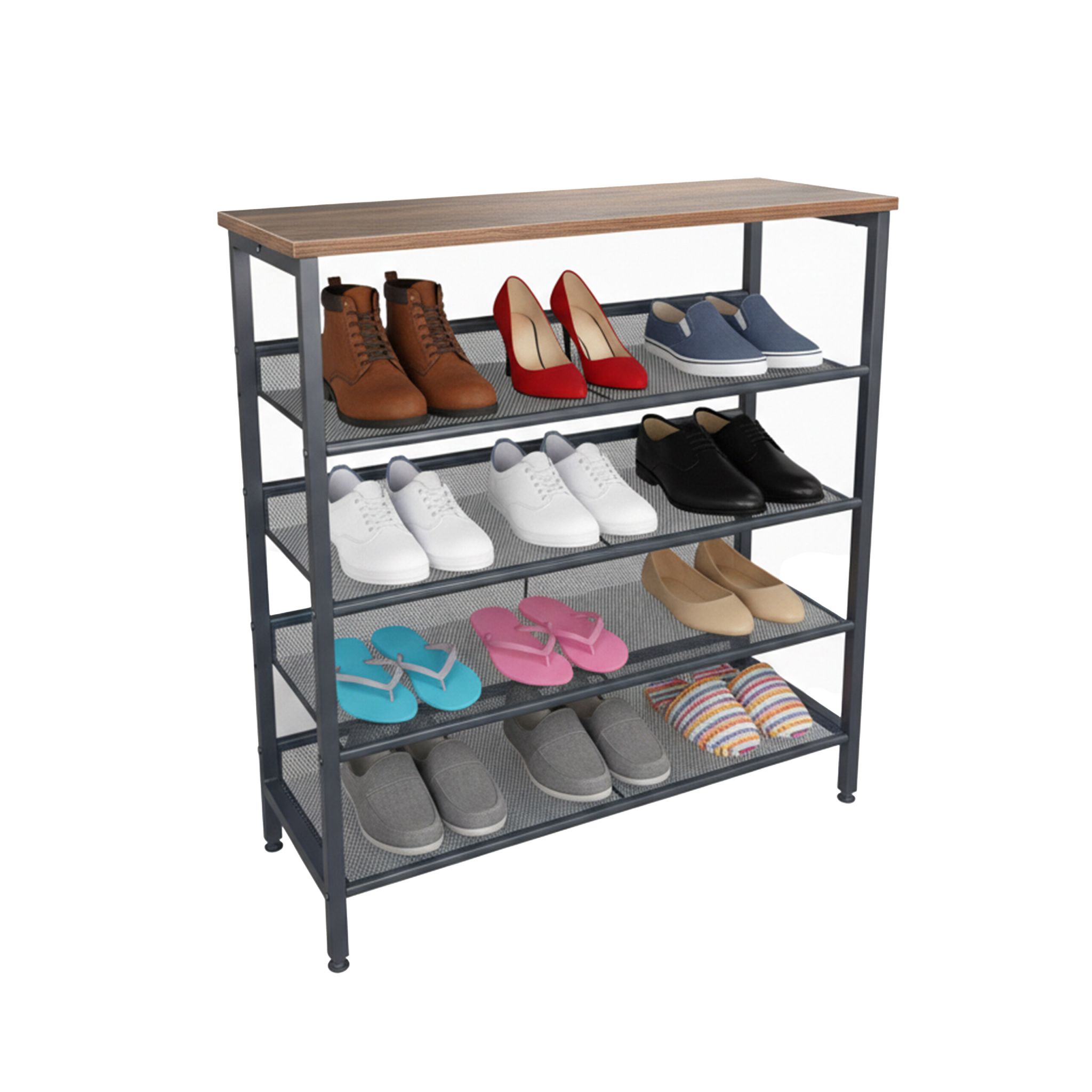 Schuhregal Industrial Style Braun-Schwarz