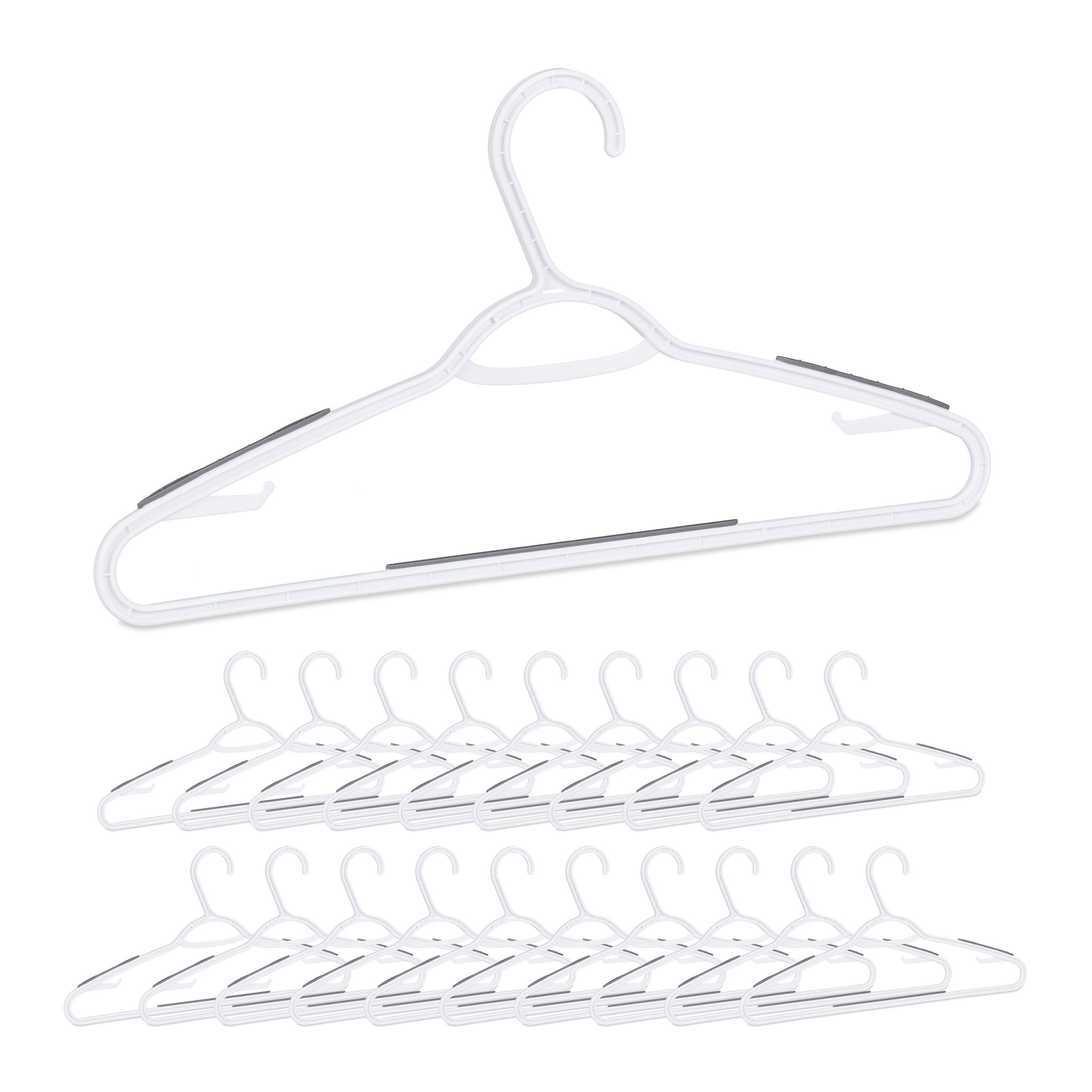 Antirutsch Kleiderbügel 20er-Set Weiss-Grau