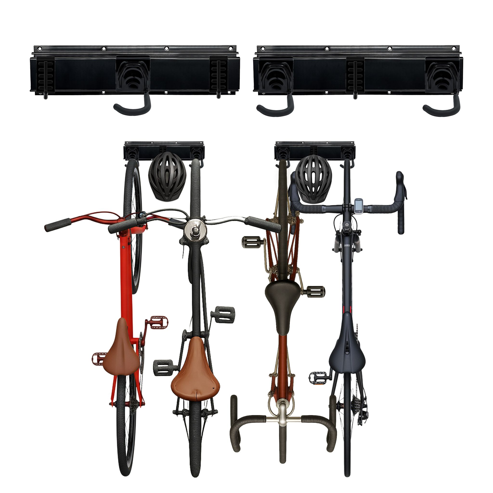 Fahrrad Wandhalterung mit Schiene Schwarz