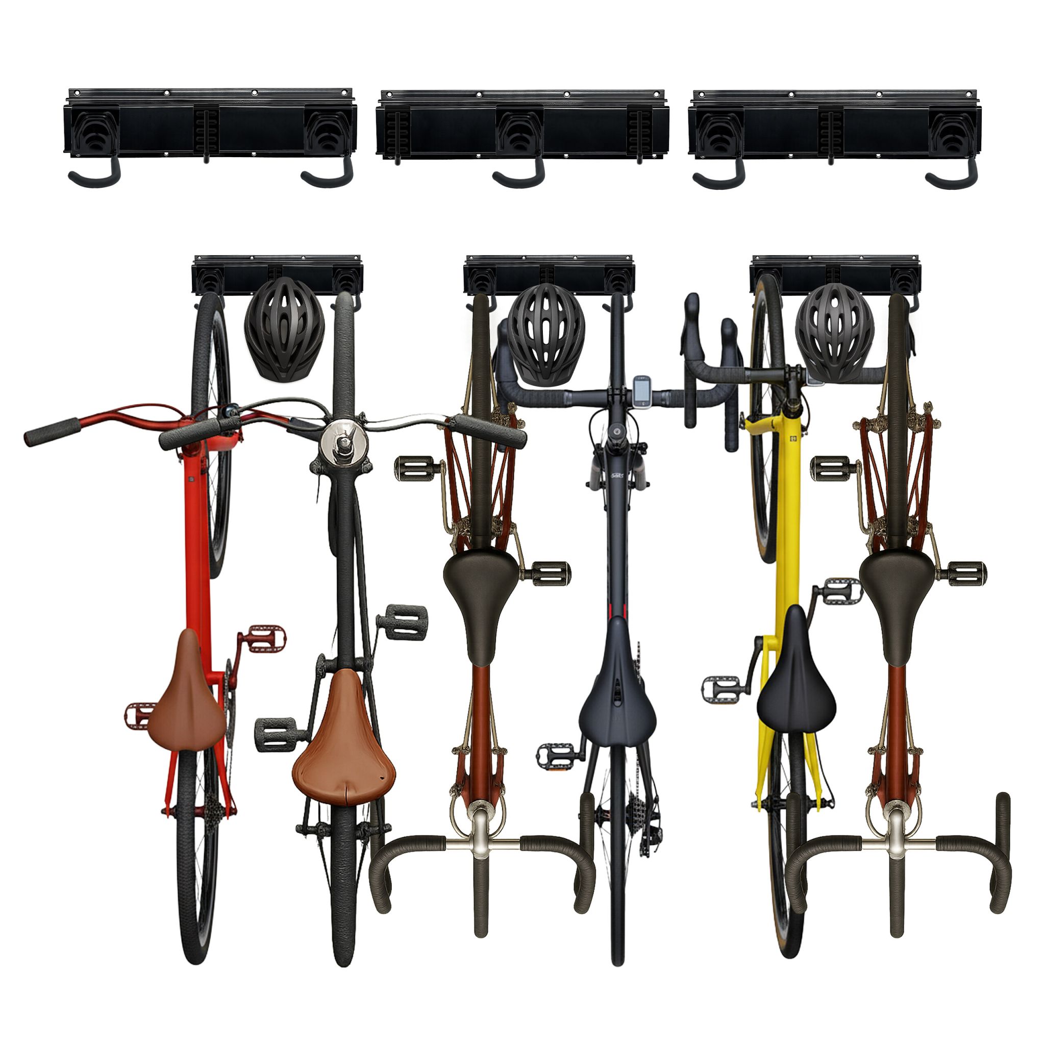 Fahrrad Wandhalterung mit Schiene Schwarz