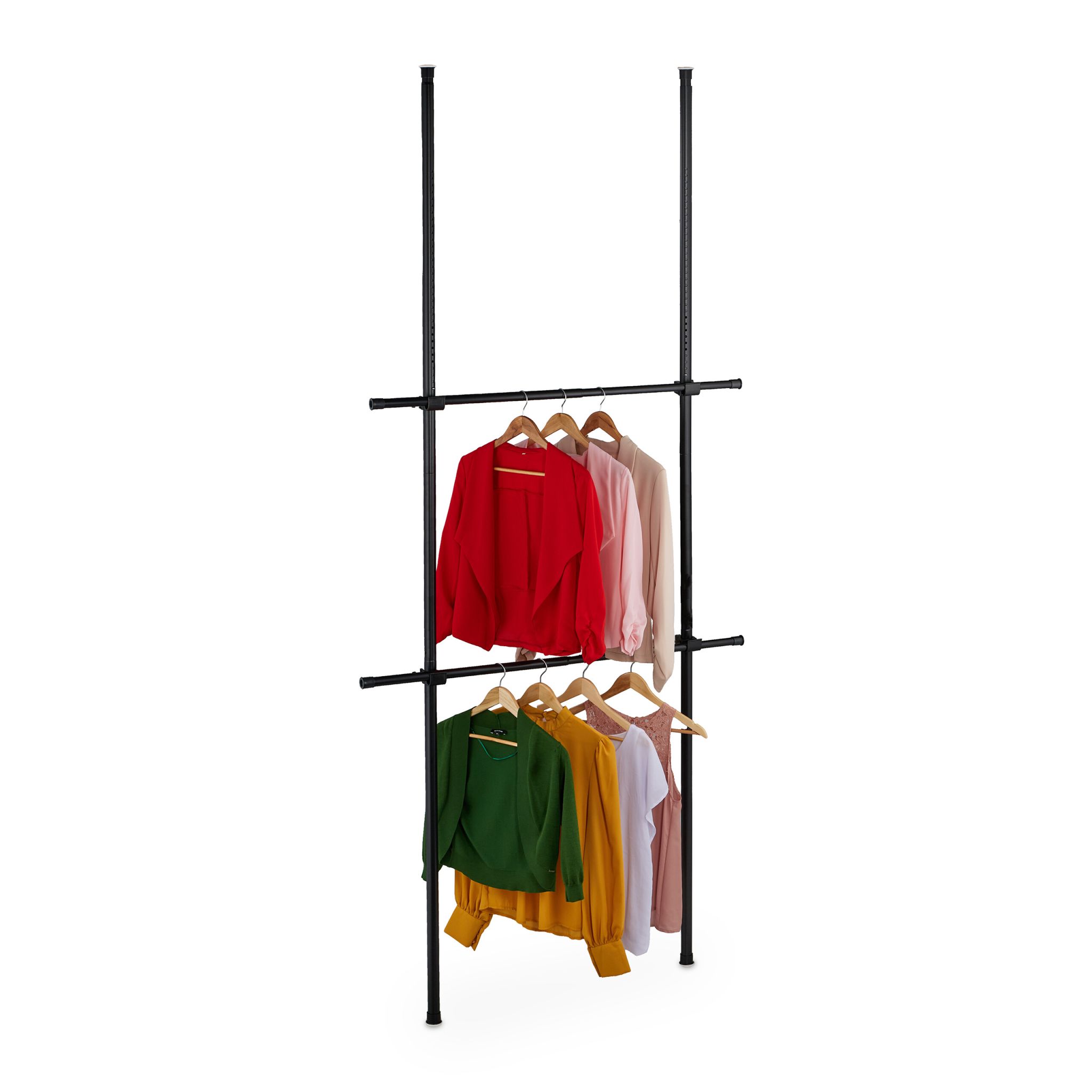 Garderobensystem Teleskop 165–300cm Schwarz