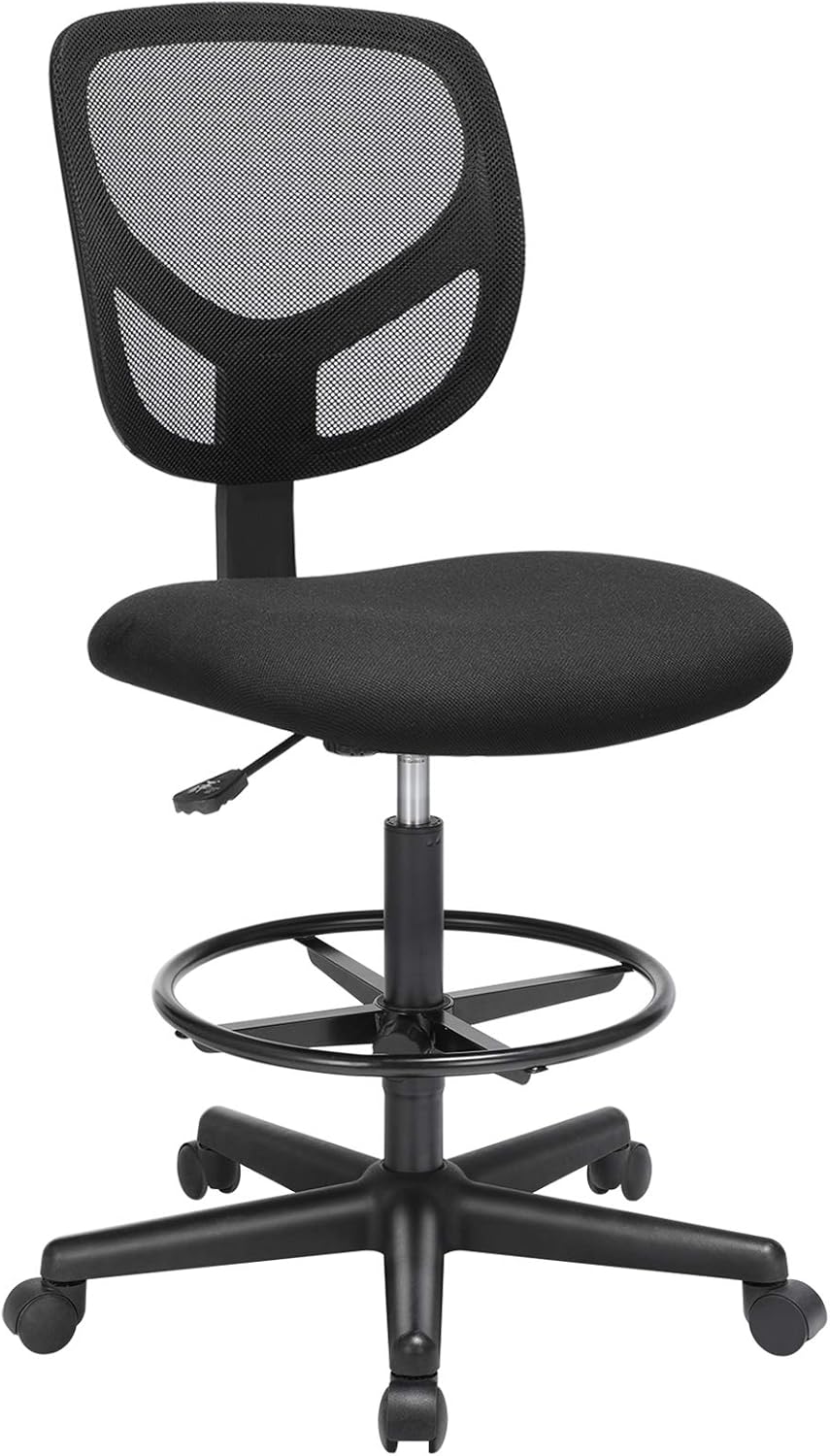 Bürostuhl Höhenverstellbar Ergonomisch Drehbar Stoff Schwarz