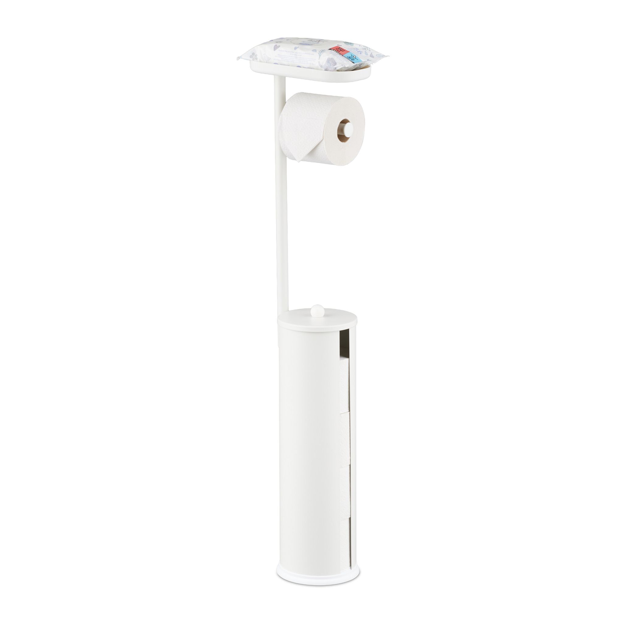 Toilettenpapierhalter mit Ablage Weiss