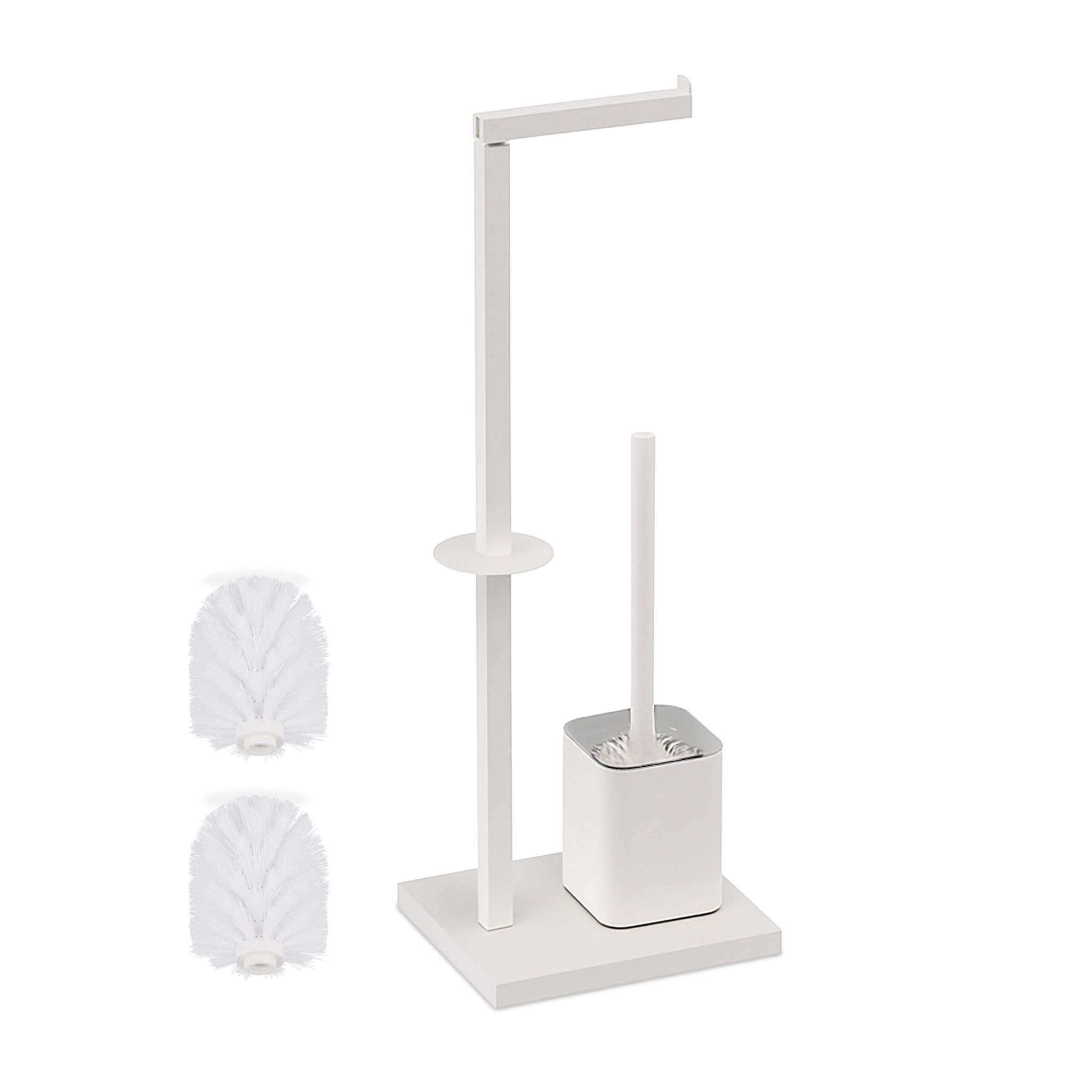 WC Garnitur Metall Weiss-Schwarz