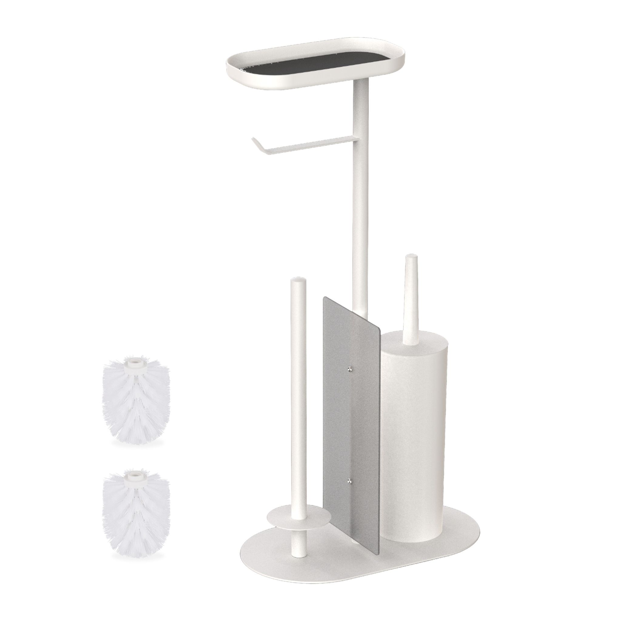 WC Garnitur Metall Weiss
