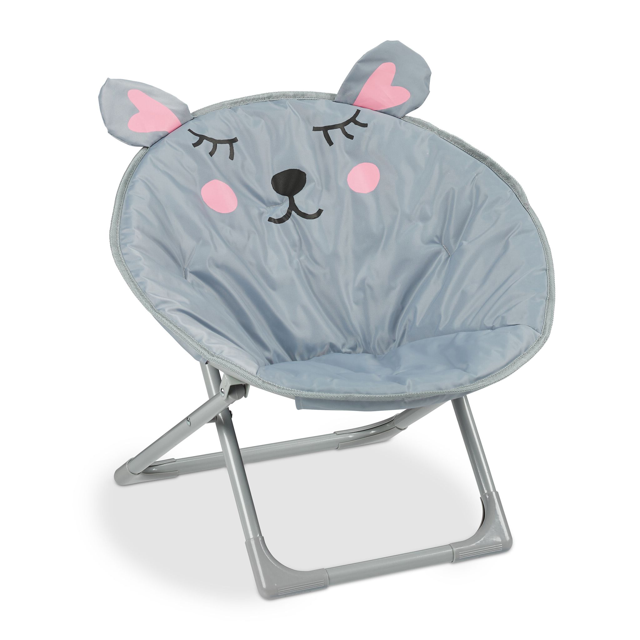 Faltbarer Moonchair für Kinder Rosa-Schwarz-Grau