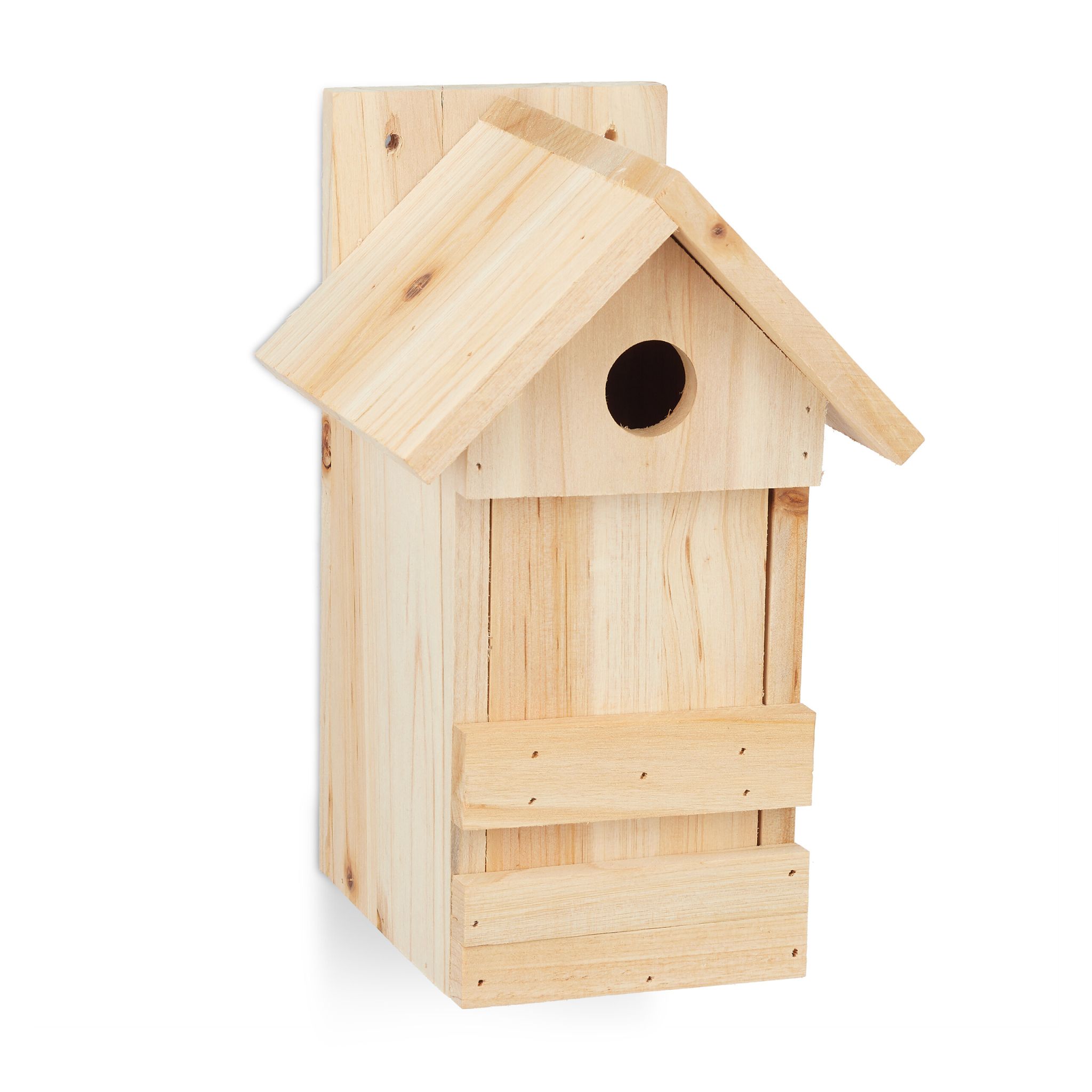 Nistkasten Holz mit Spitzdach Hellbraun