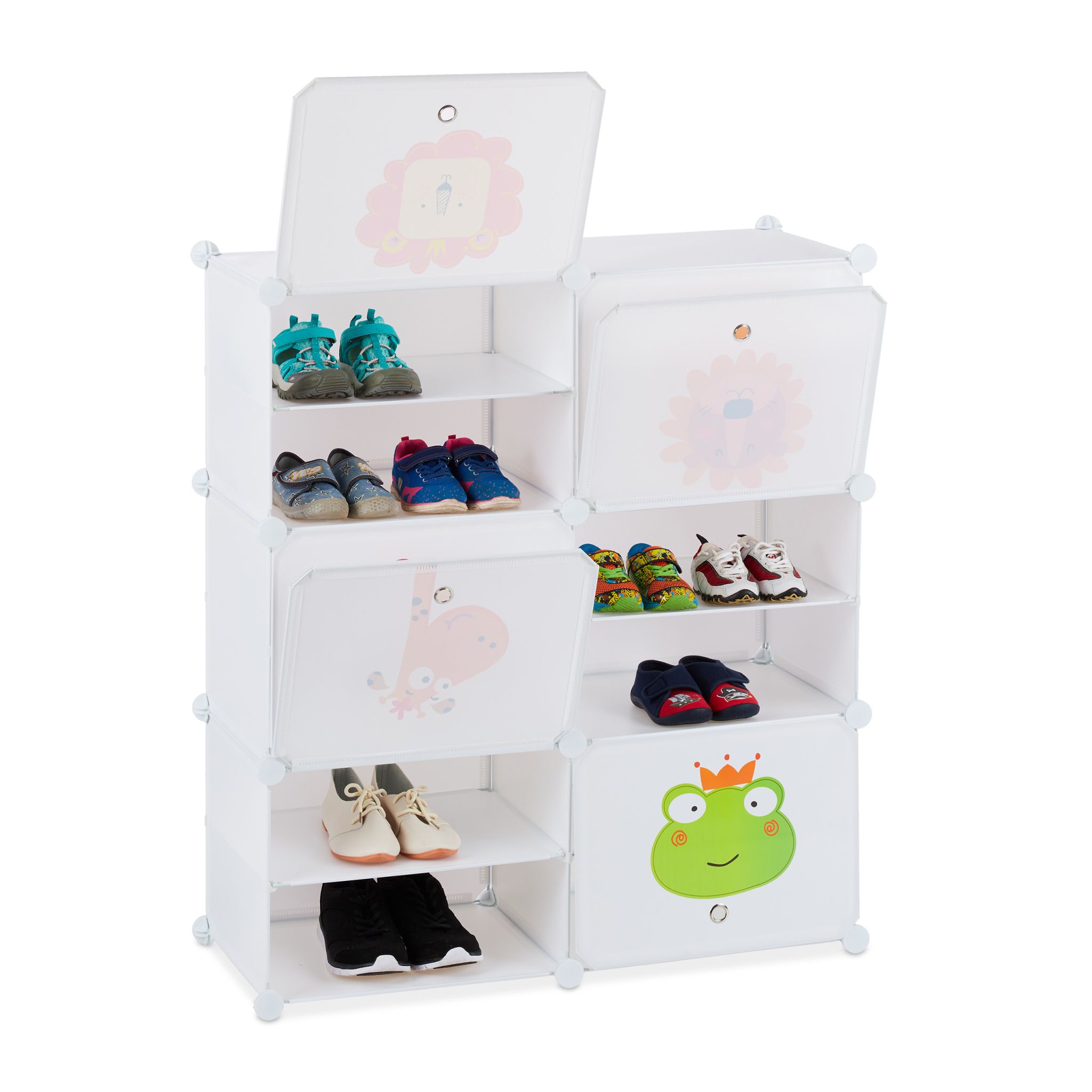 Schuhregal für Kinder zum Stecken Weiss
