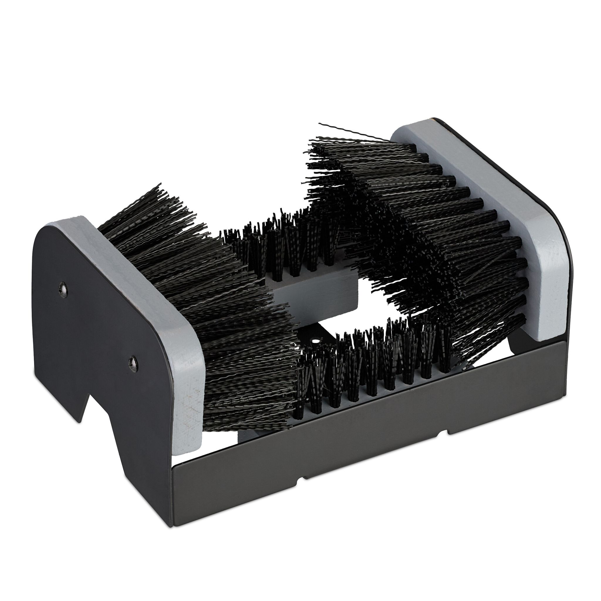 Schuhabstreifer mit Rundum-Bürsten 10,5 x 23 x 15,5 cm Schwarz-Grau