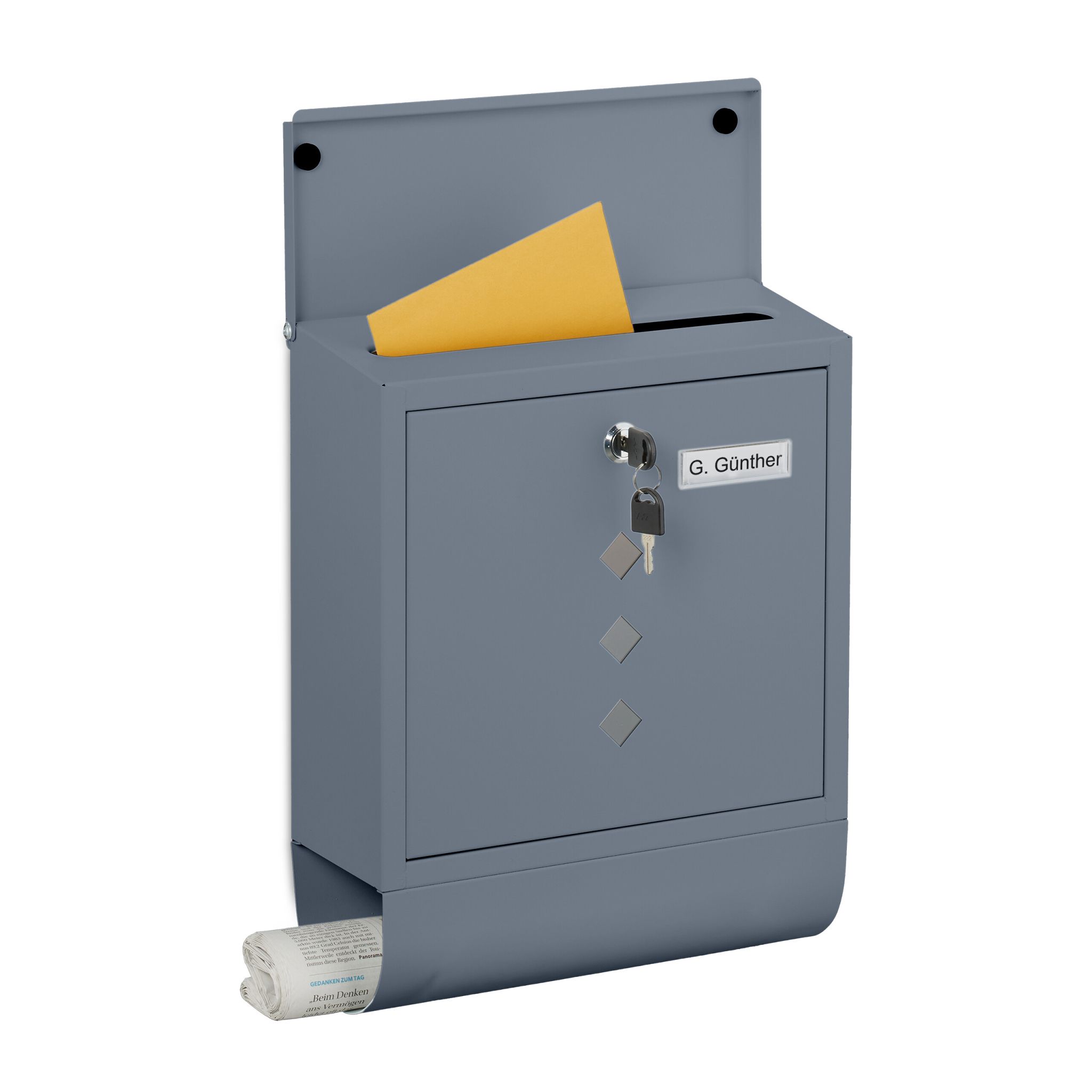 Briefkasten mit Zeitungsfach Anthrazit