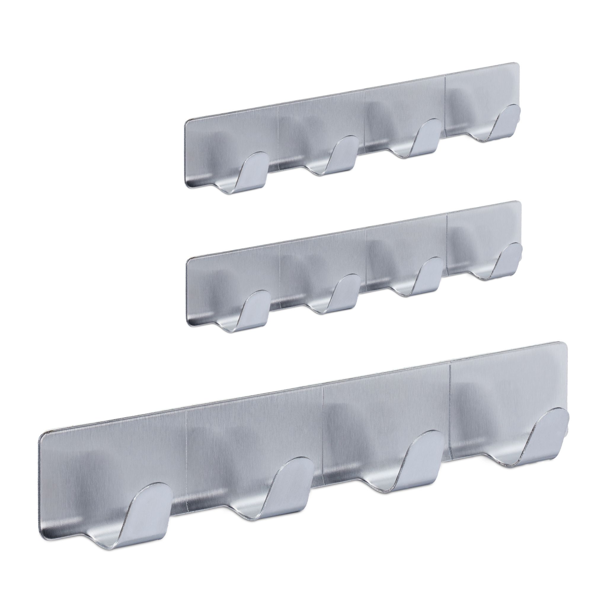Hakenleiste selbstklebend 3er-Set Silber