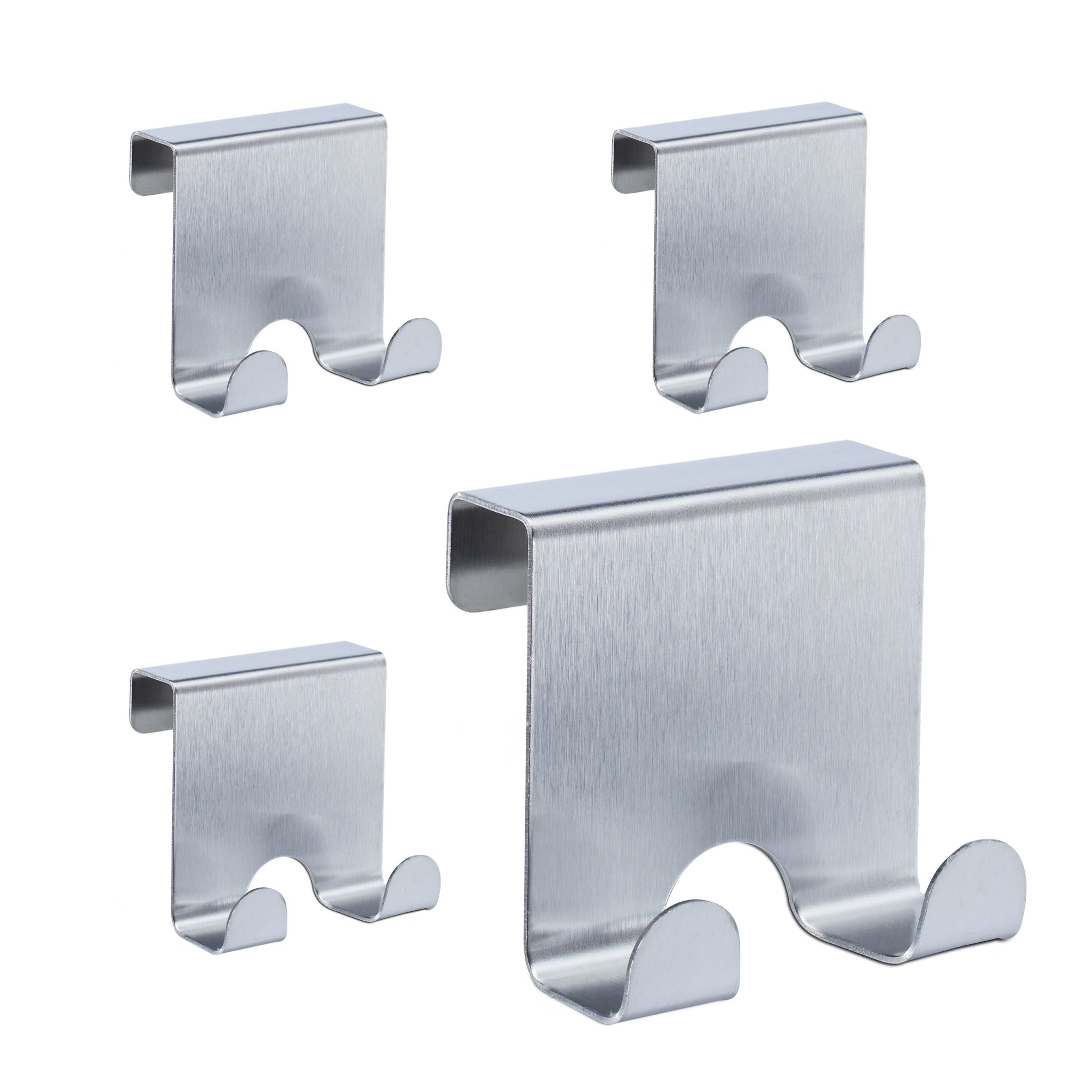 Türhaken Edelstahl 4er-Set Silber