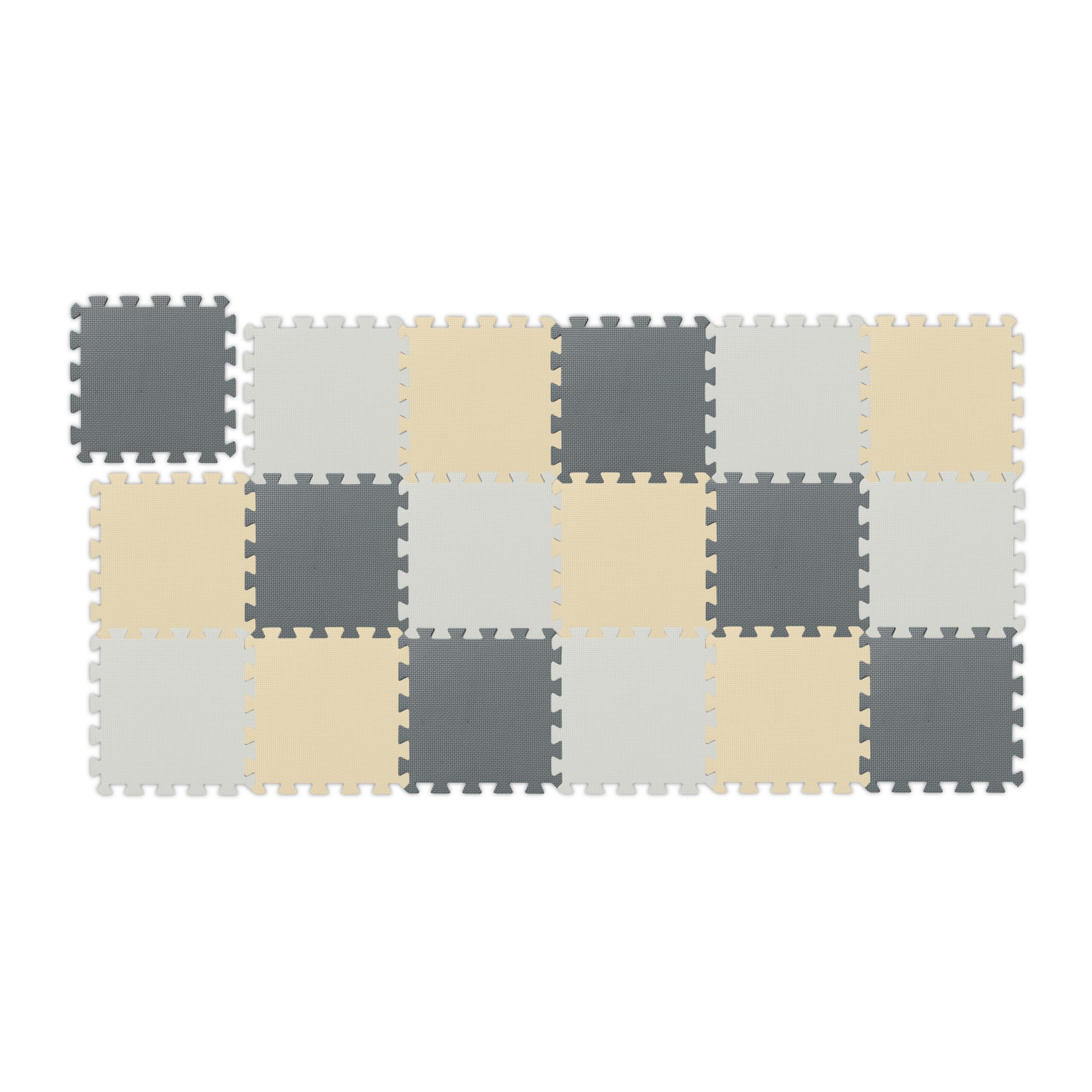 Puzzlematte 3-farbig Set Beige-Weiss-Grau