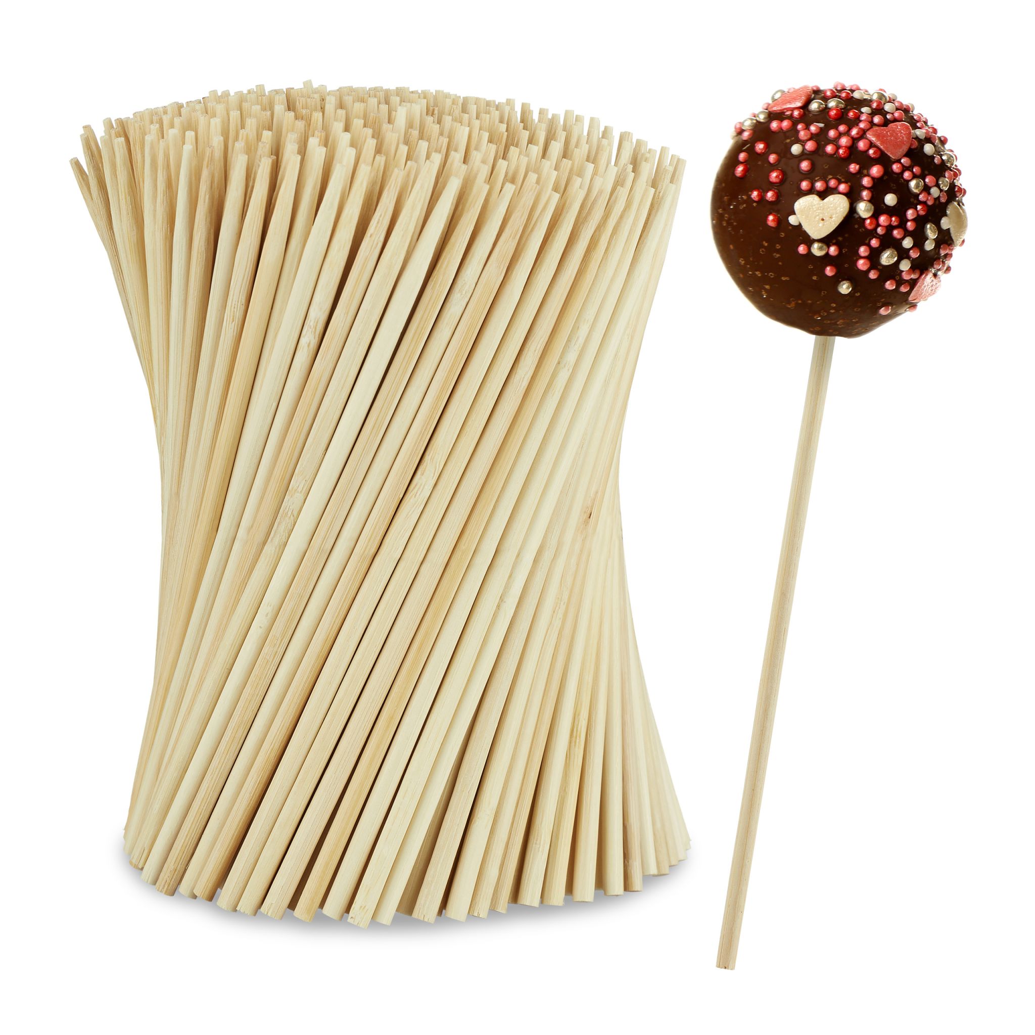 Cake Pop Stiel Bambus 400er-Set Hellbraun