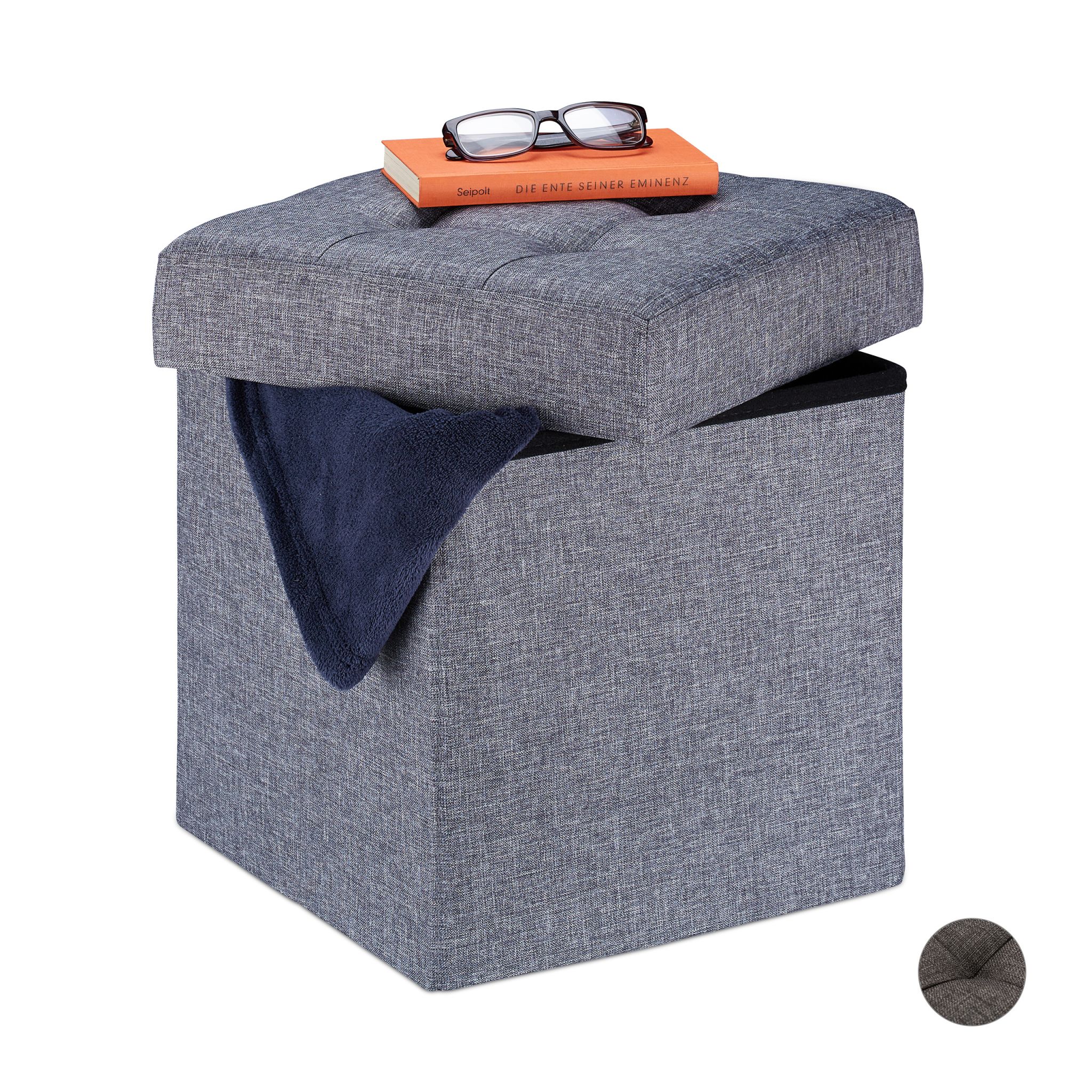 Sitzhocker mit Stauraum Grau