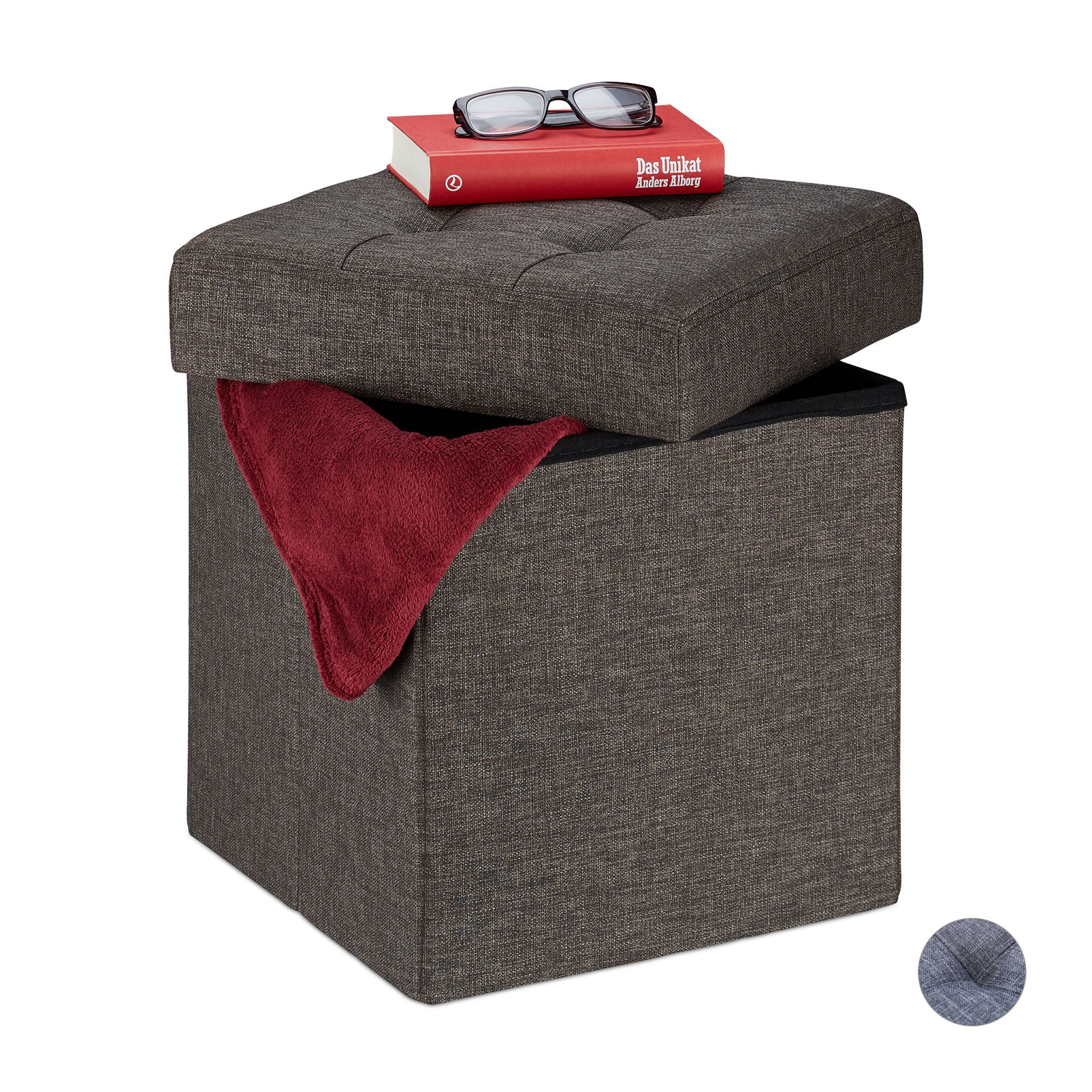 Sitzhocker mit Stauraum Braun