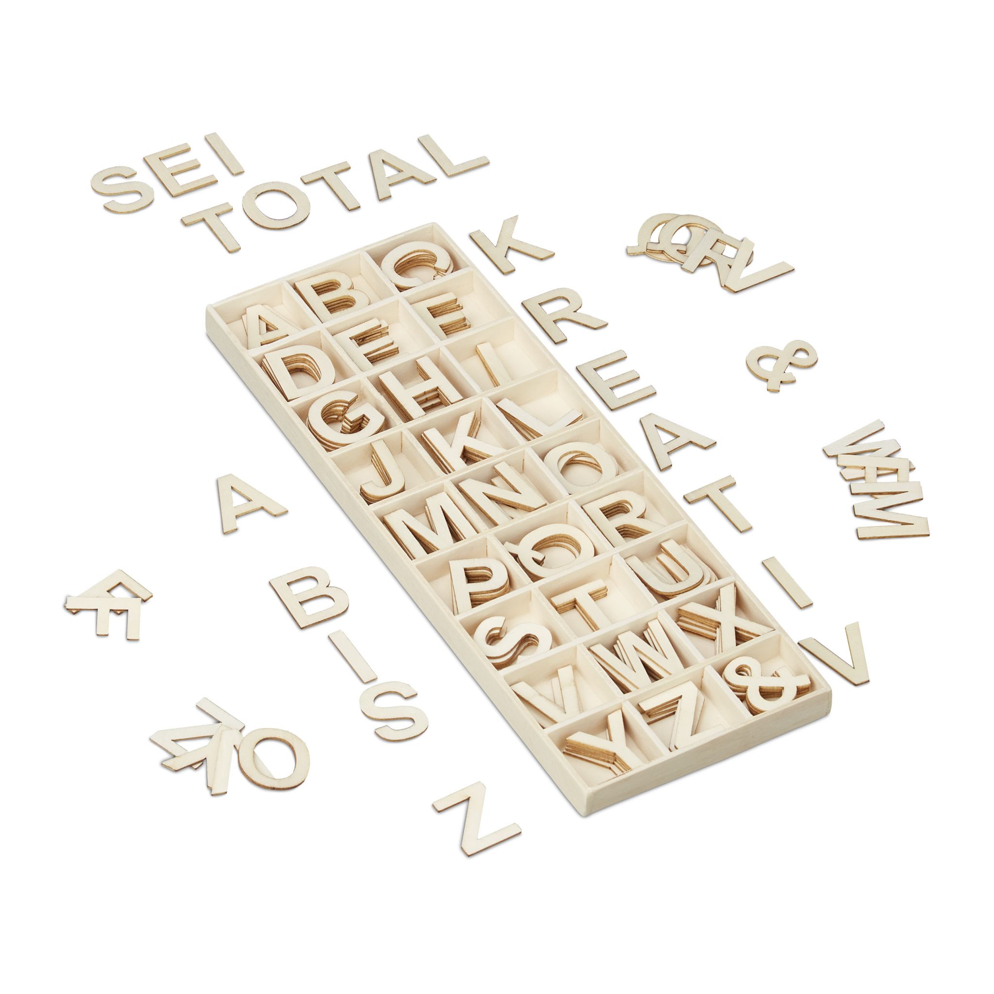 Holzbuchstaben 162er-Set Beige