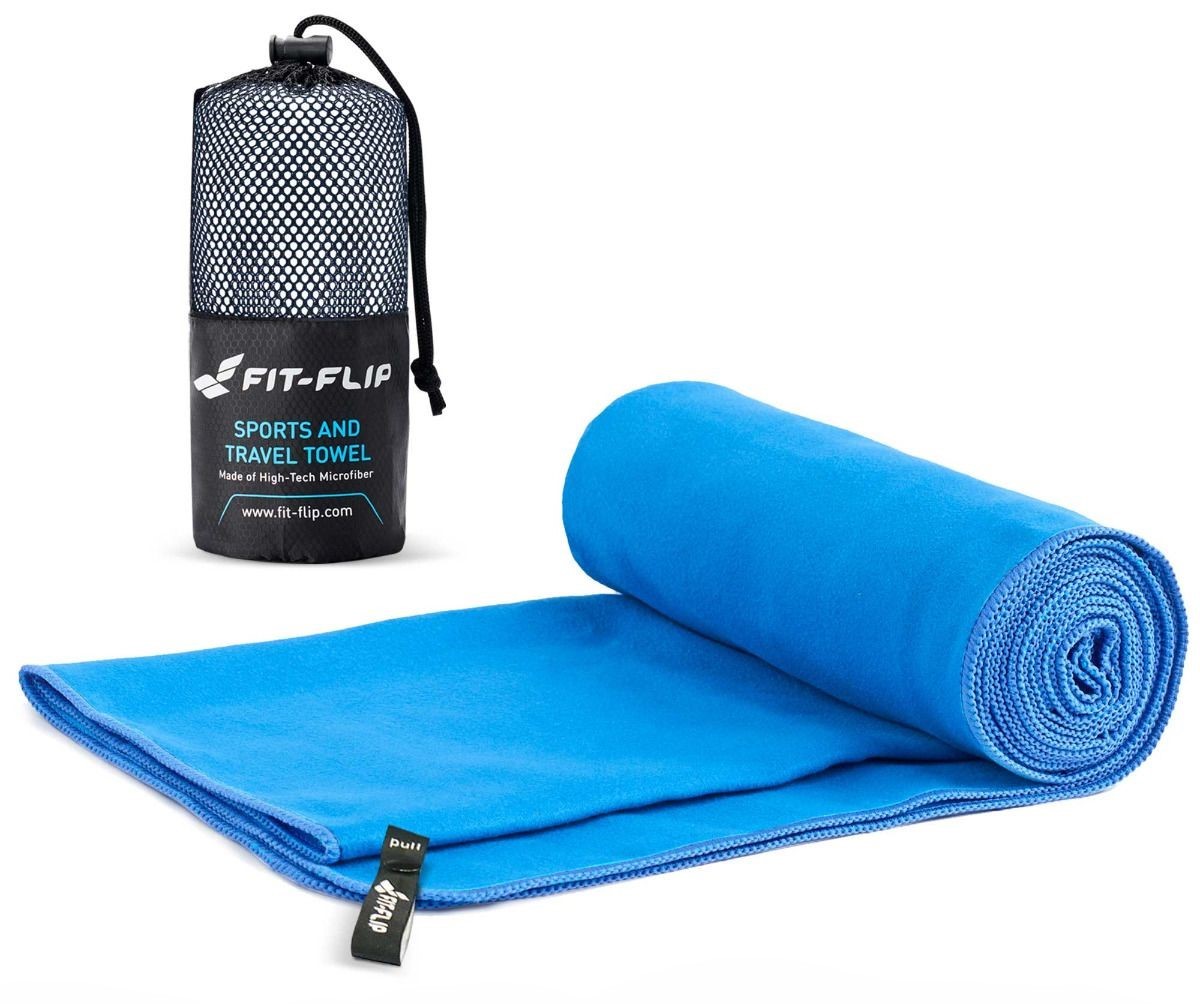 Mikrofaser Handtuch schnelltrocknend mit Tasche 40x80cm Blau