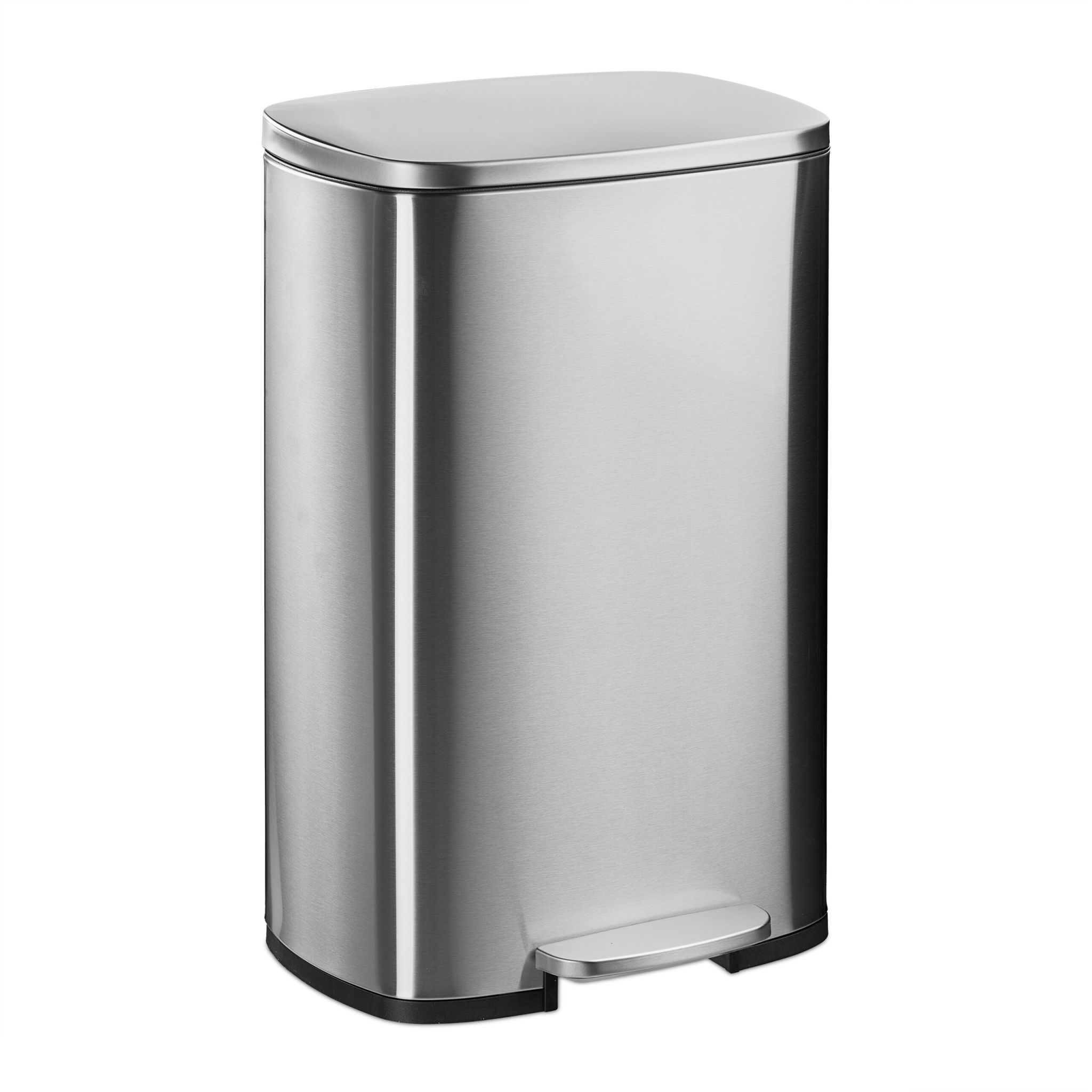 Mülleimer Küche 50L Schwarz-Silber