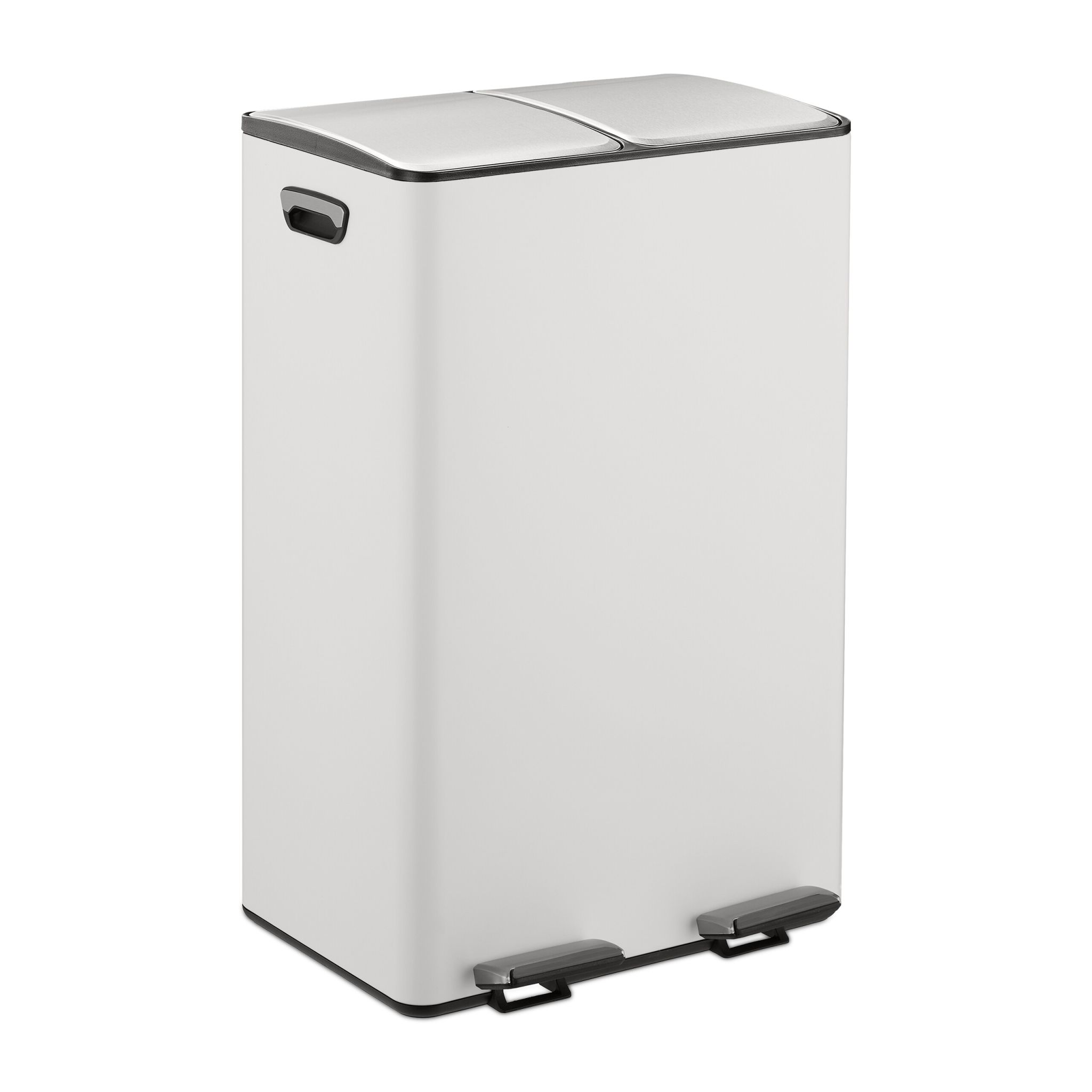 Mülleimer Küche 2x 30L Weiss-Silber