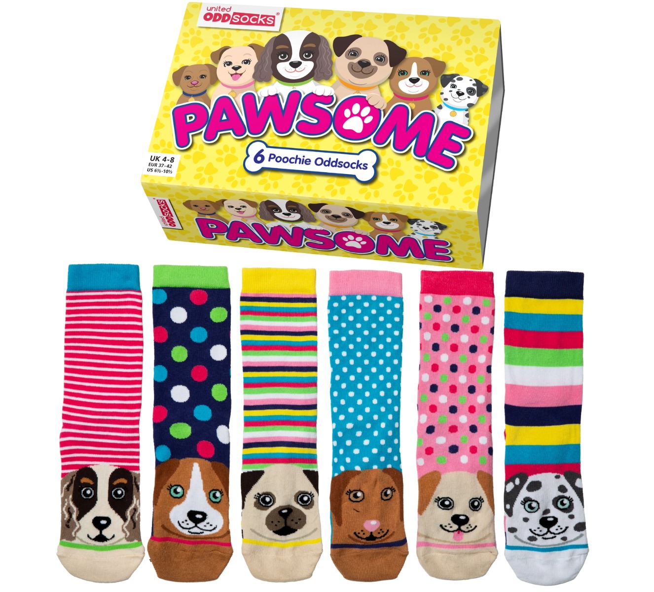 Einzelne Socken im 6er Pack PAWSOME Gr. 37-42