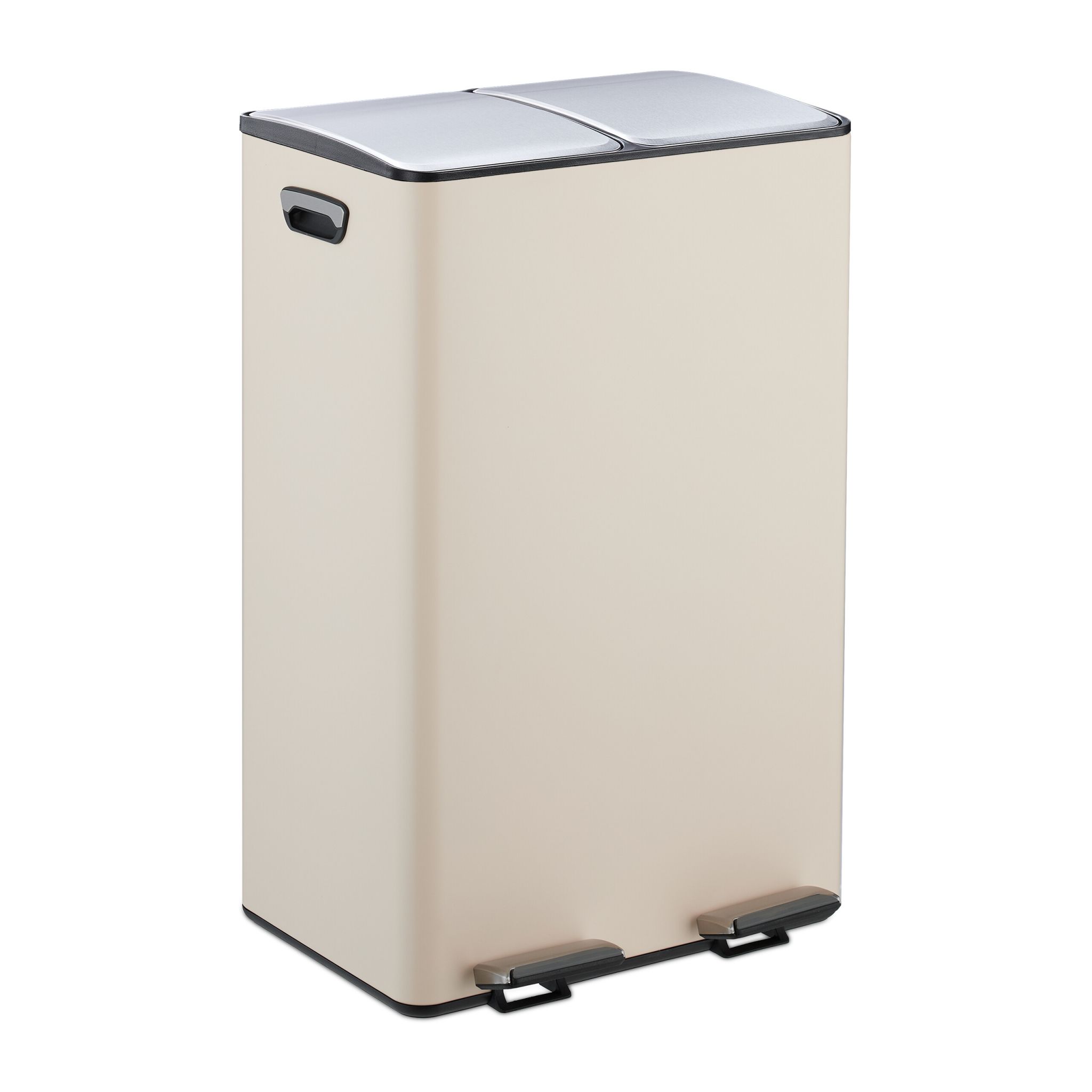 Mülleimer Küche 2x 30L Beige-Silber