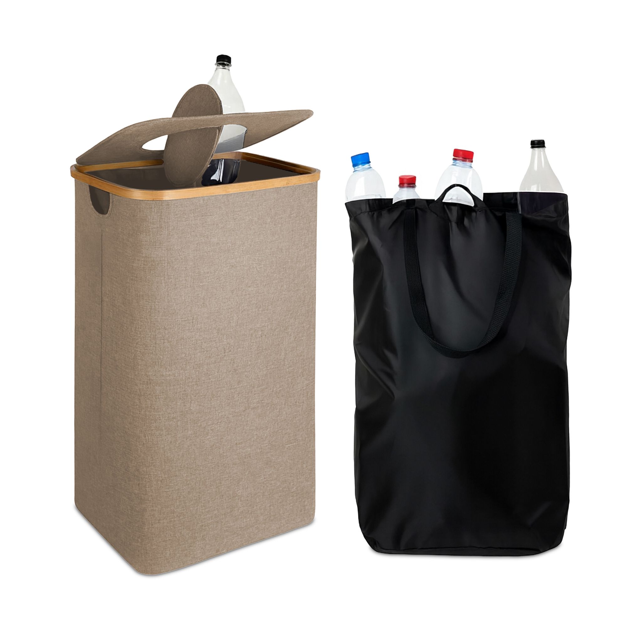 Flaschen Sammelbehälter 100l Beige-Hellbraun