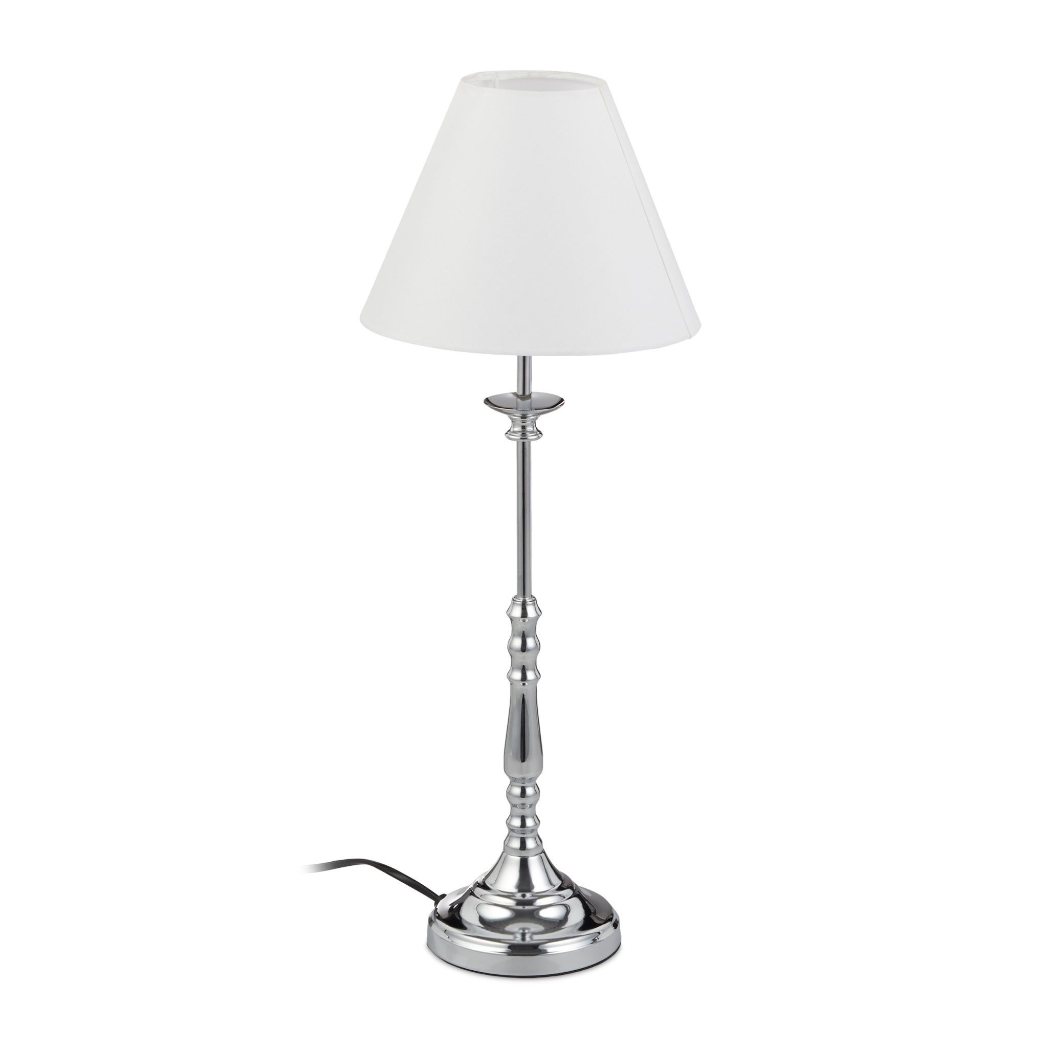 Vintage Tischlampe Weiss-Silber